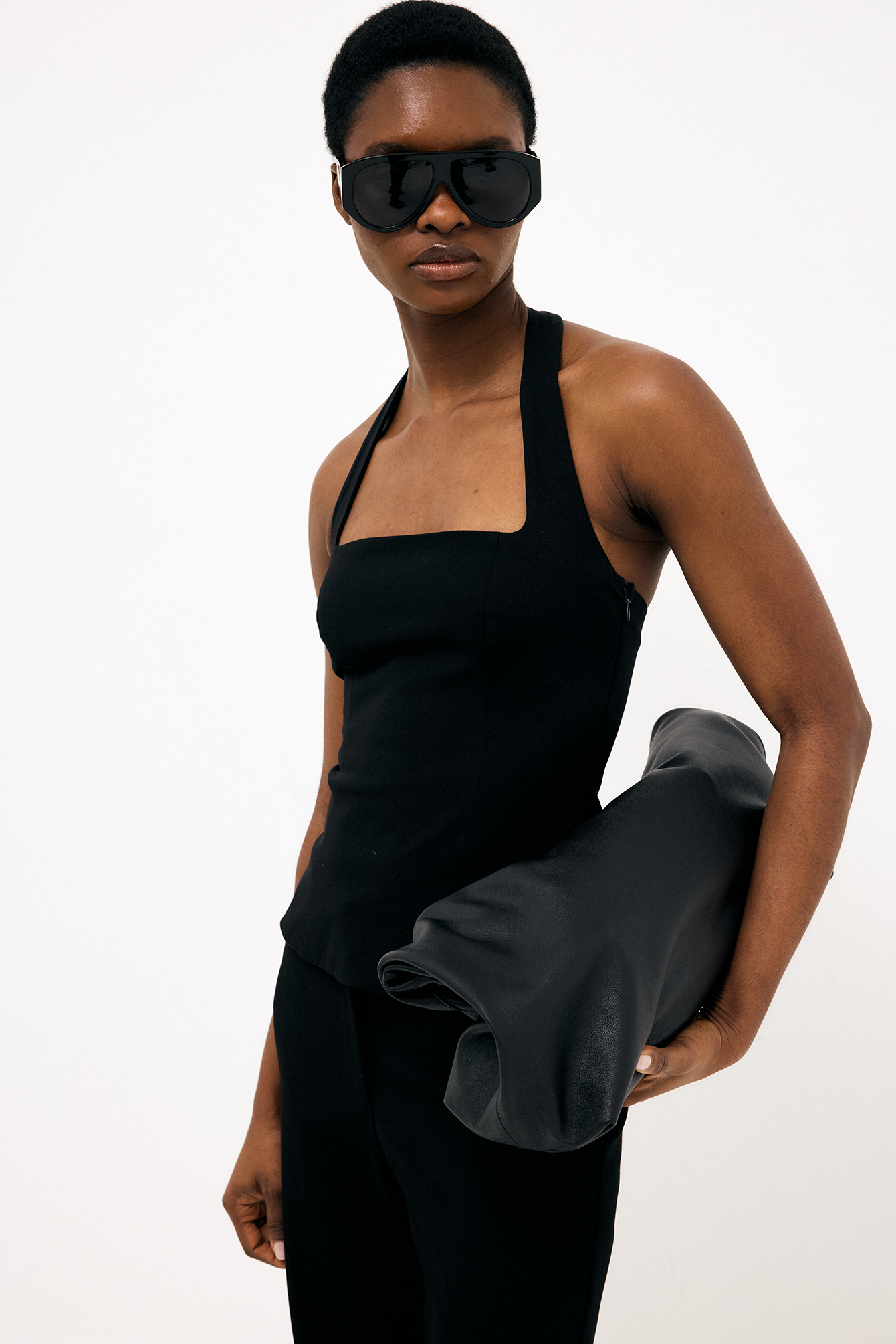 Tailored Halterneck Corset Top Black | NA-KD