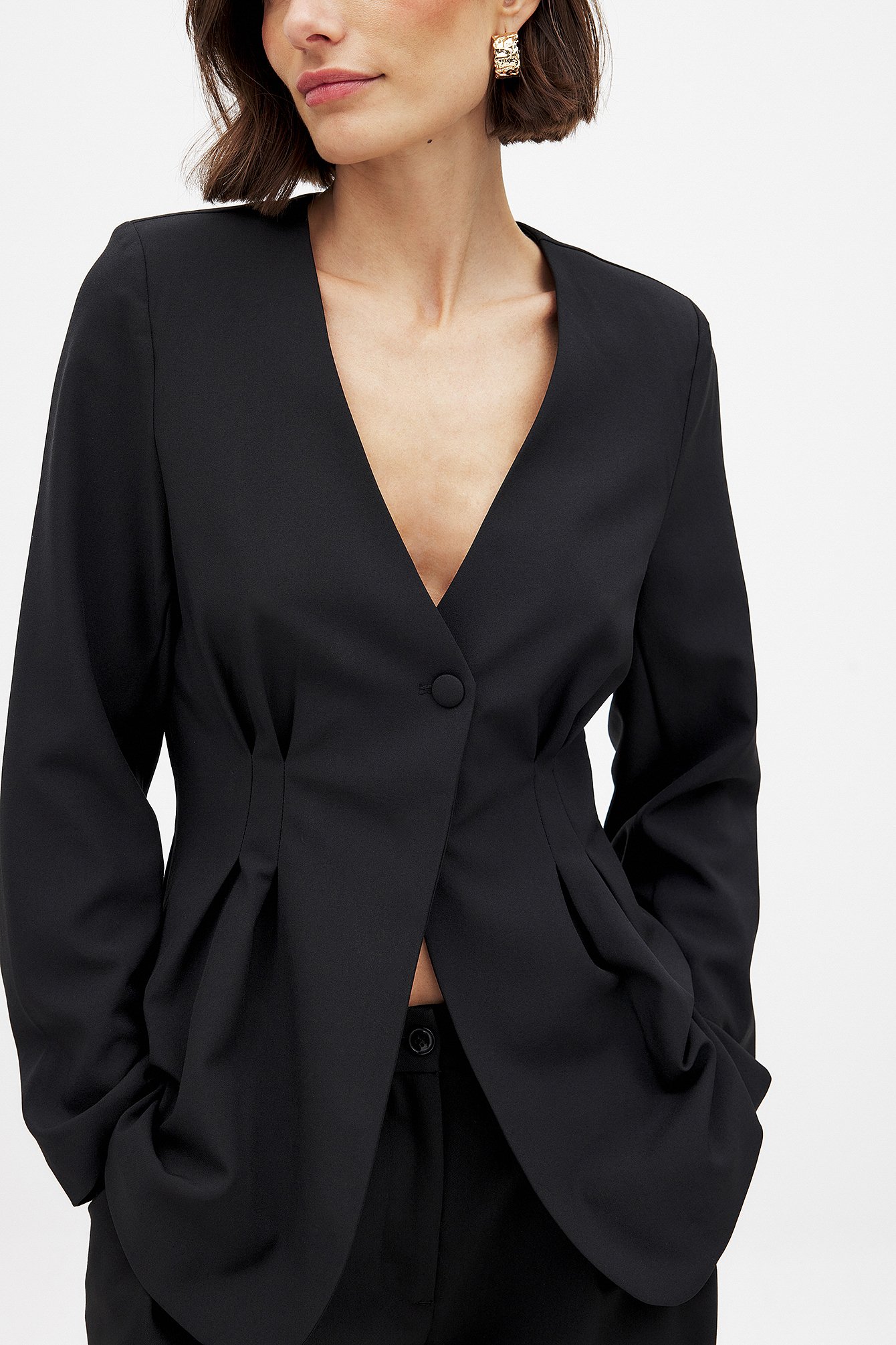NA-KD taillierte Sanduhr-Bluse - Business Outfit - Schwarz - EU 32 - NA-KD / NAKD