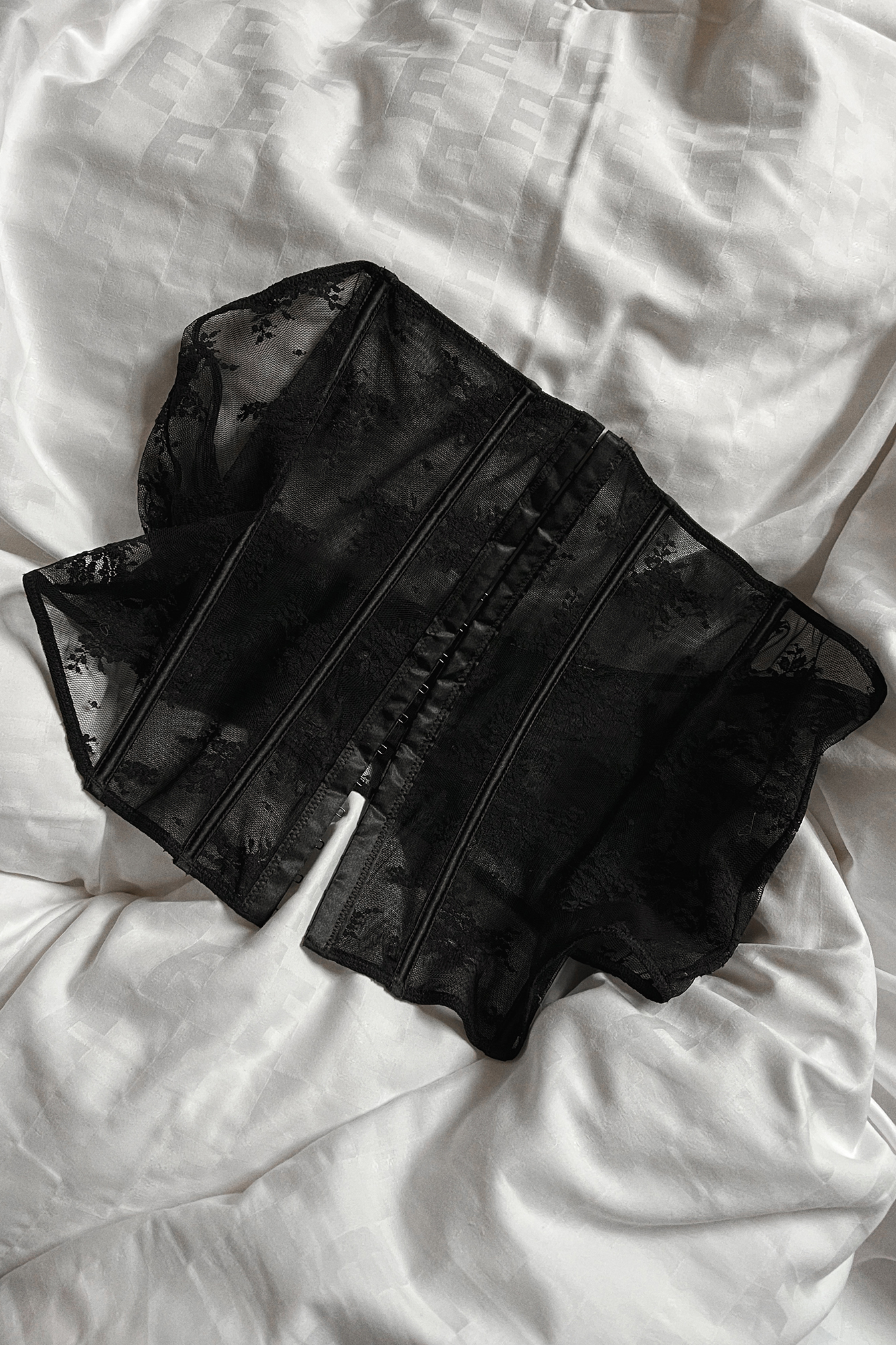 NA-KD Lingerie Op maat gemaakt korset van kant - Corset & bustier - Zwart - Large - NA-KD / NAKD