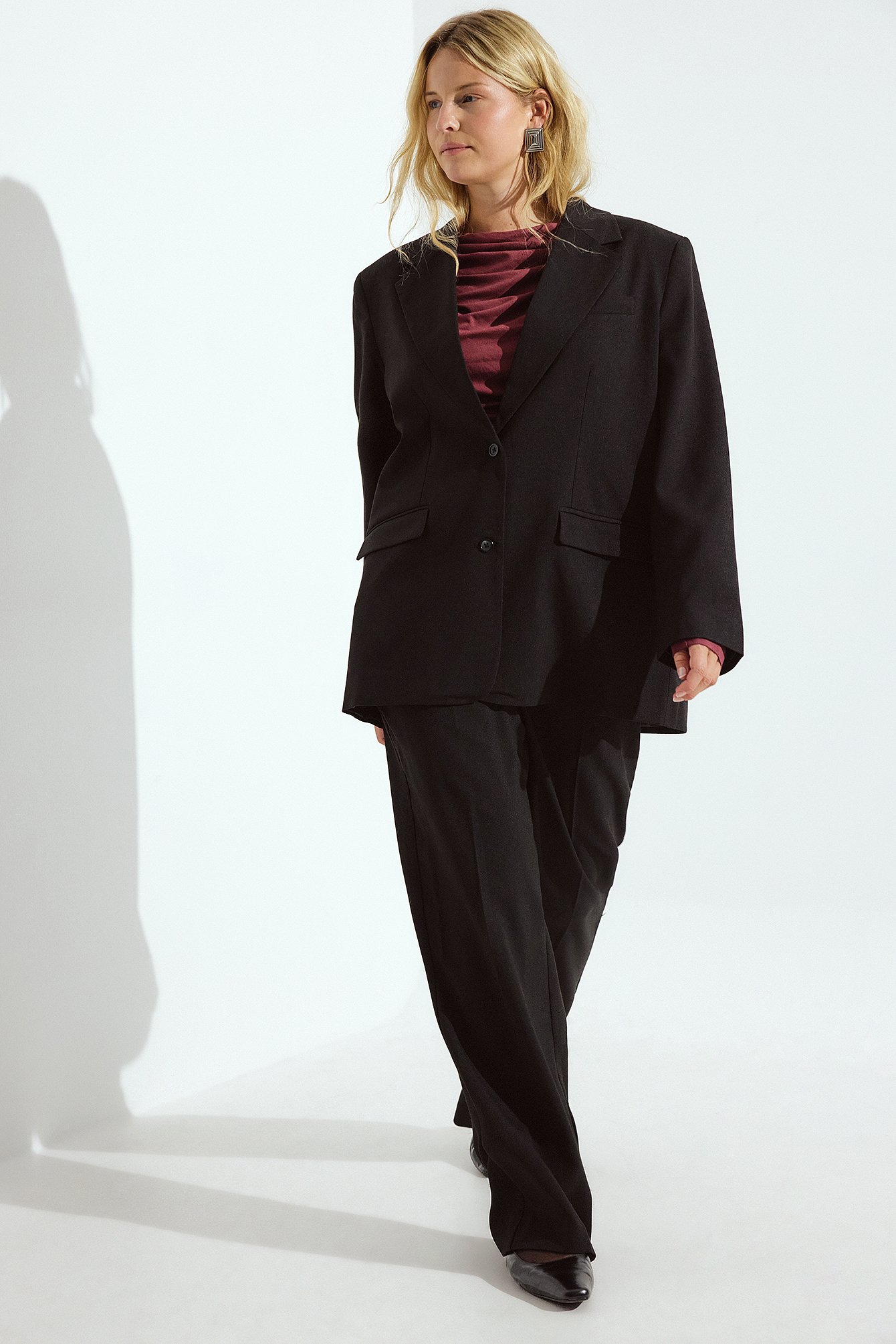 NA-KD Tailored Mid Waist Suit Pants - Kontorbukser - Sort - EU 36 - NA-KD / NAKD