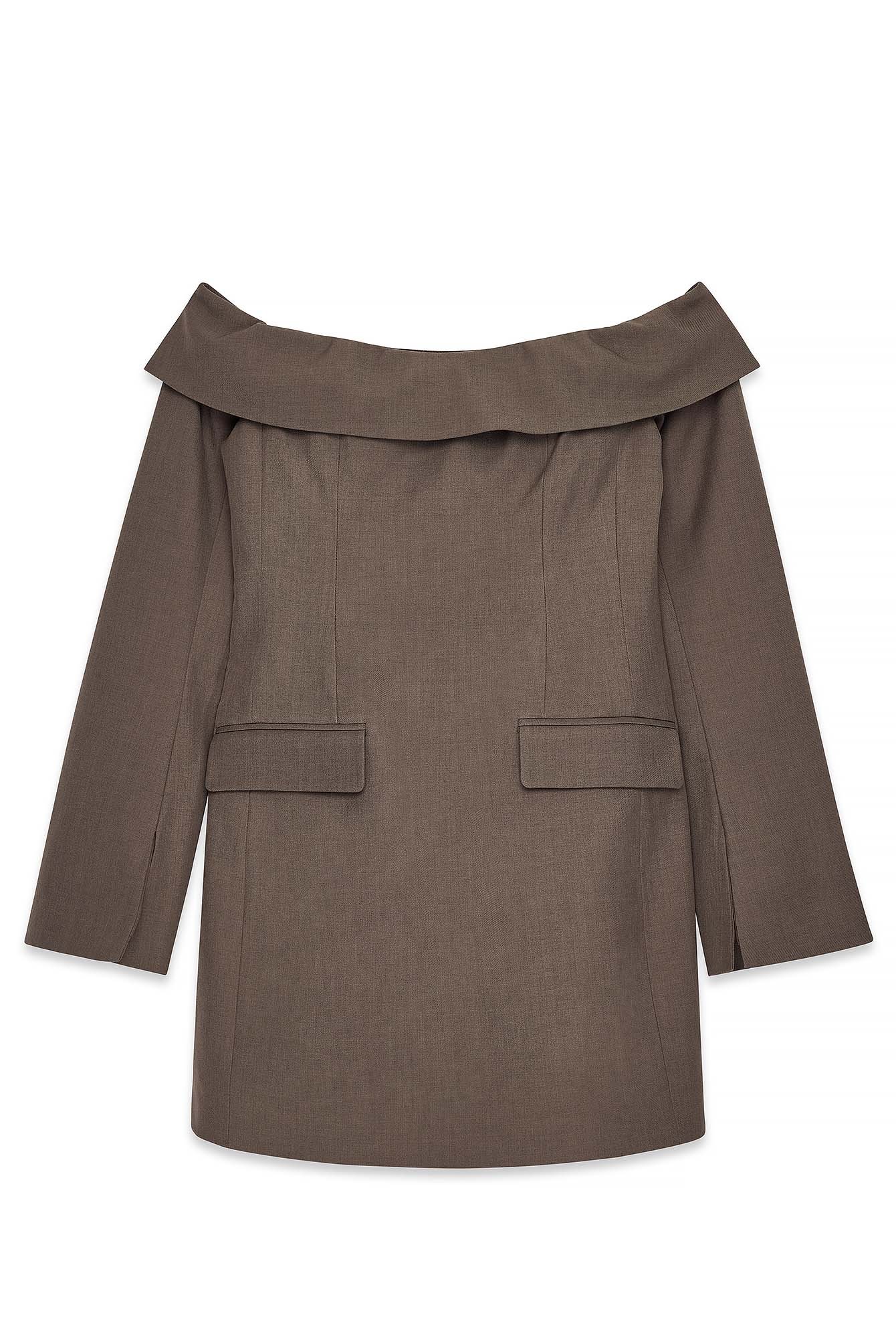 Long Sleeve Buttoned Mini Dress Black NA-KD