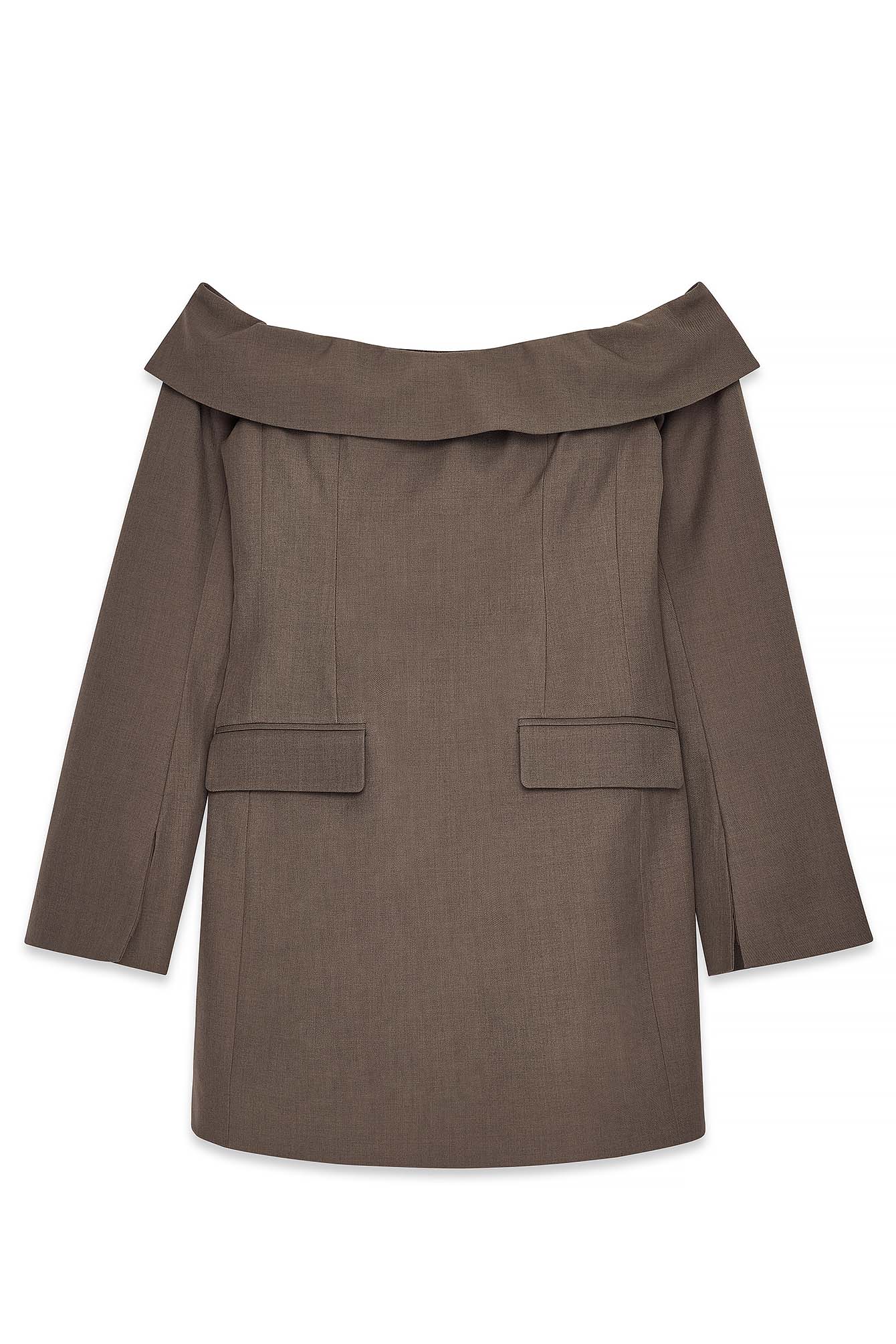 Long Sleeve Buttoned Mini Dress Black NA-KD