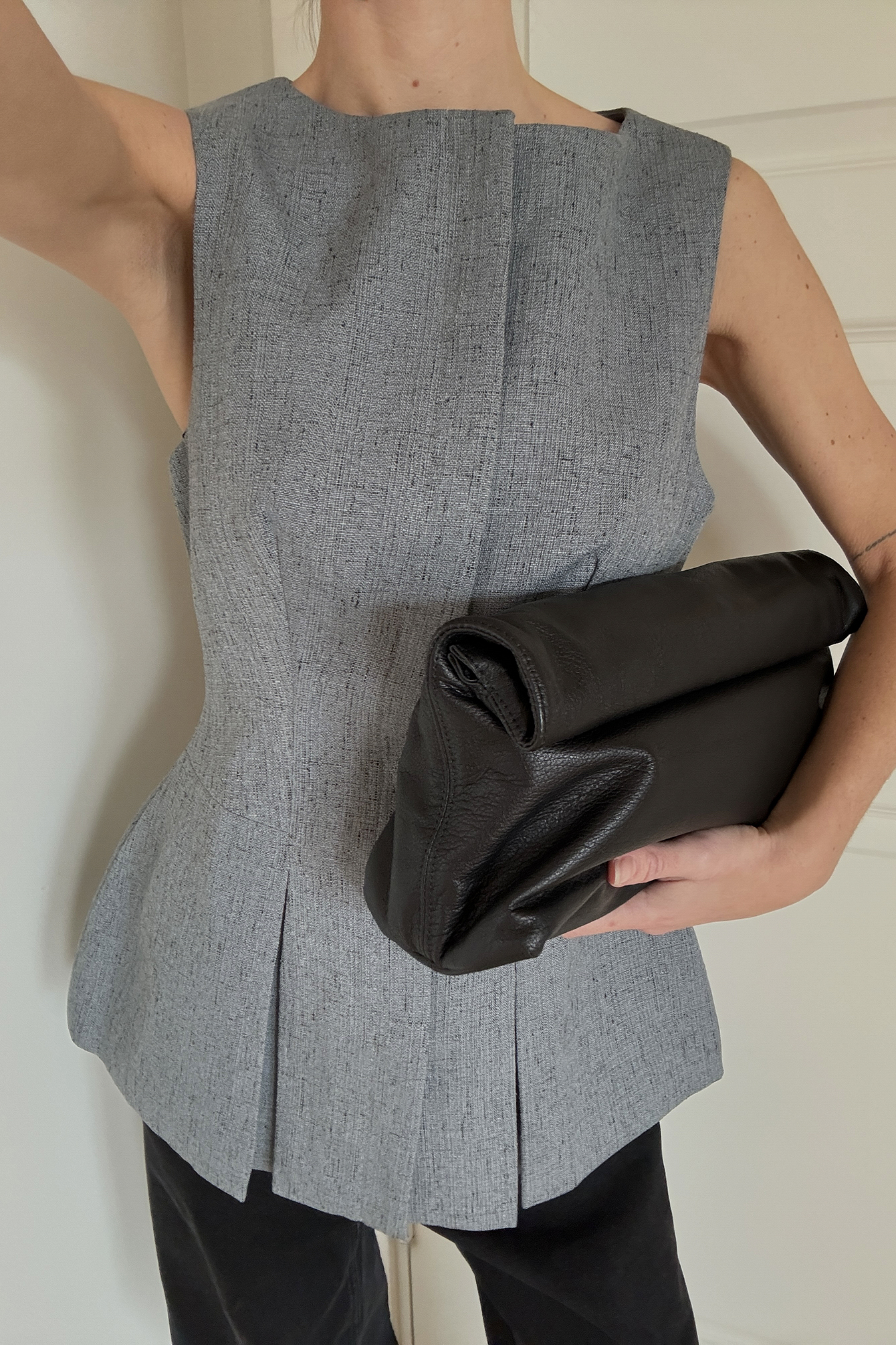 Tailored Peplum Top Grey | NA-KD
