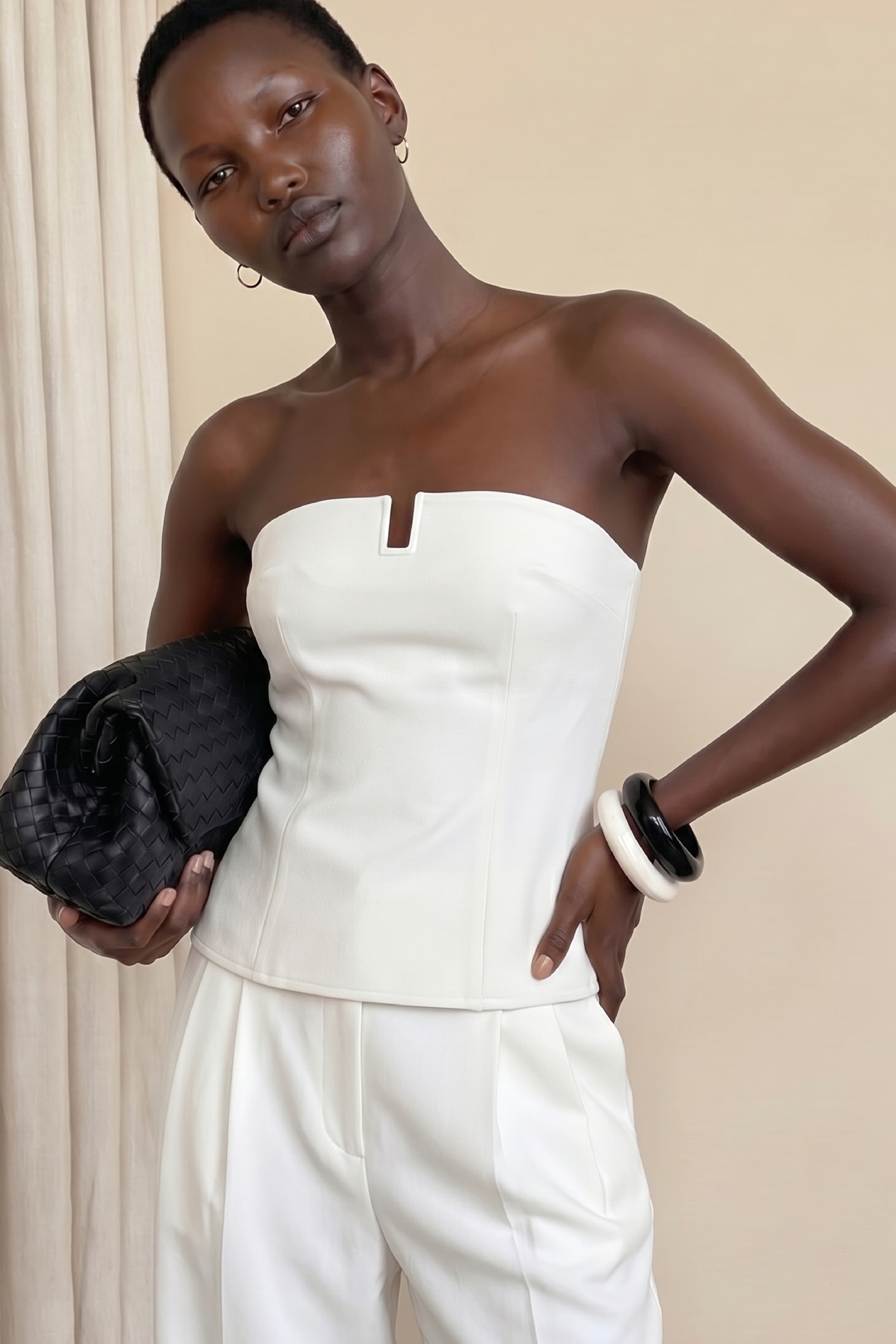 Tailored Plunge Longline Corset - Bandeau Tops - Offwhite - EU 32 - NA-KD / NAKD