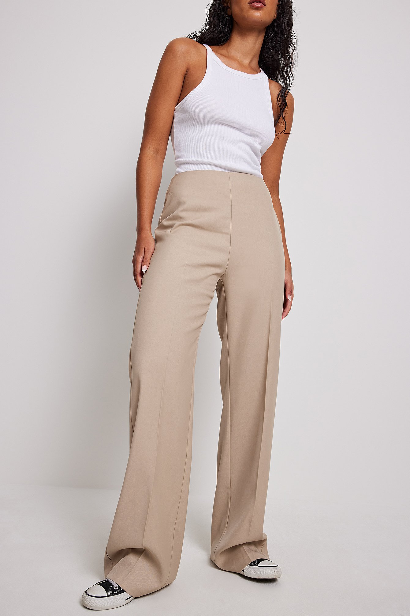 Beige Recycled Tailored Suit Pants