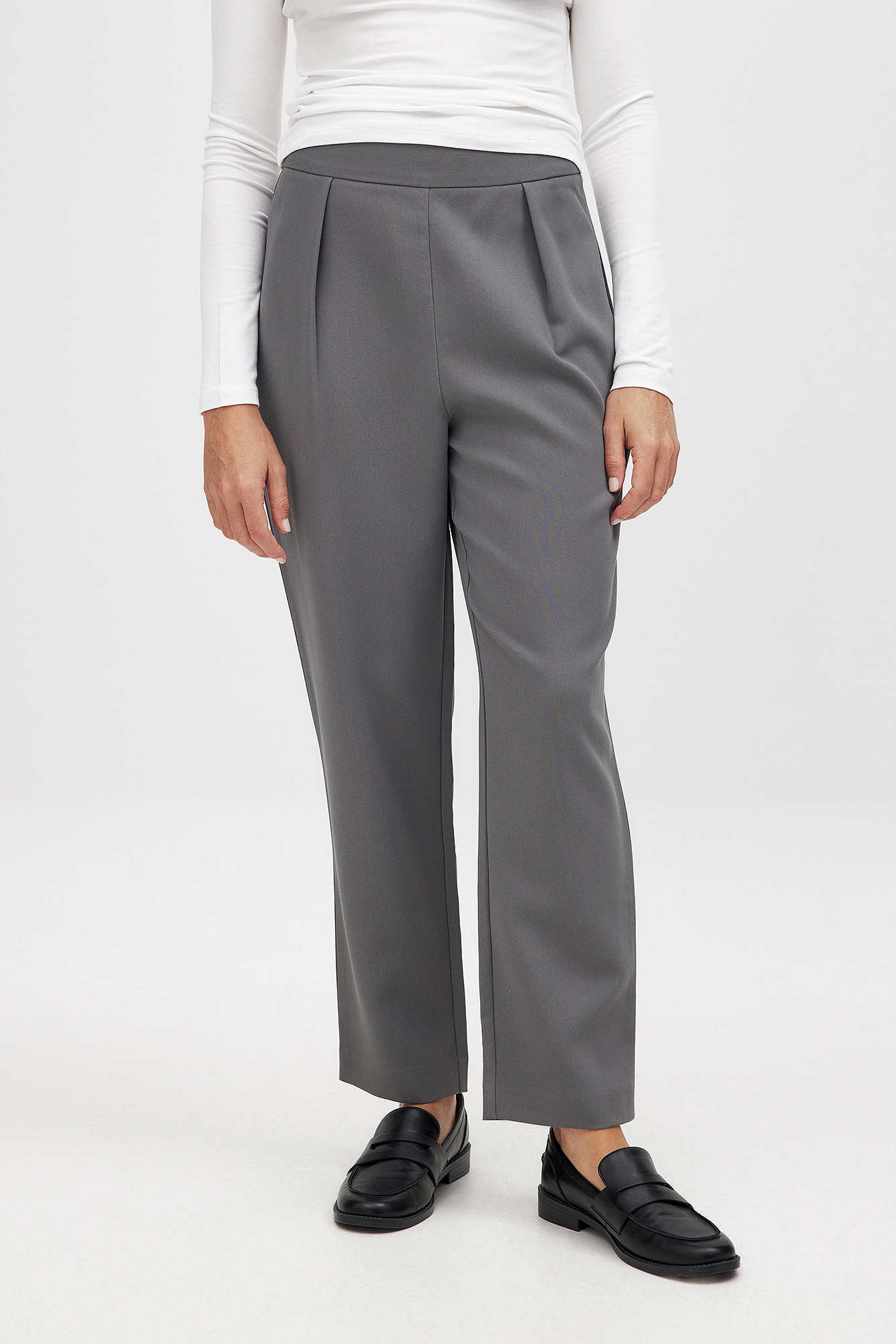 NA-KD Tapered High Waist Pants - Work Trousers - Grey - EU 32 - NA-KD / NAKD