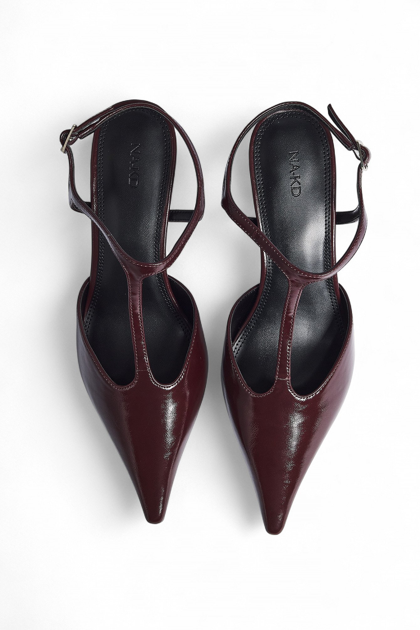 NA-KD Escarpins à bride en T - Chaussures Nouvel an - Burgundy - EU 37 - NA-KD / NAKD