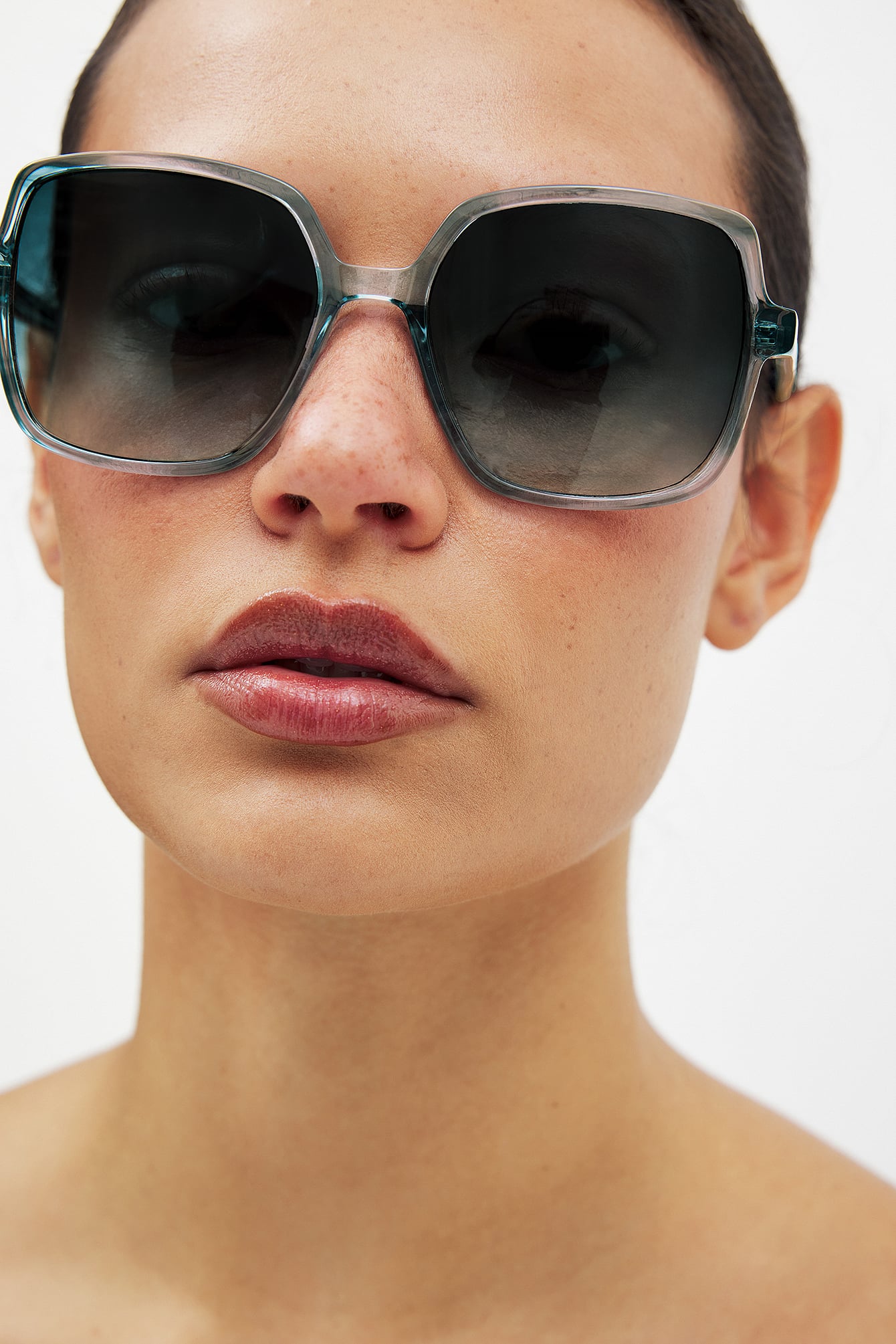 NA-KD Thin Rimmed Acetate Sunglasses - Sunglasses - Blue - One Size - NA-KD / NAKD