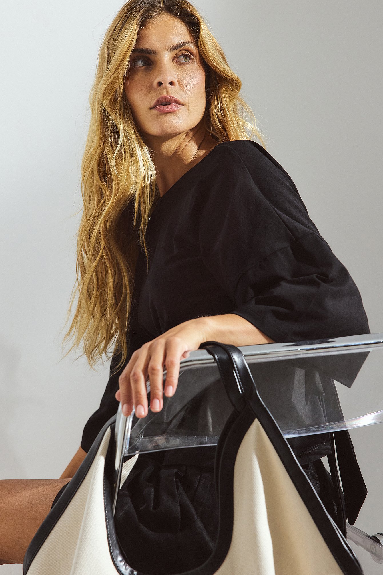 NA-KD Tie Back Tee - Open Back Tops - Black - L (EU 42-44) - NA-KD / NAKD