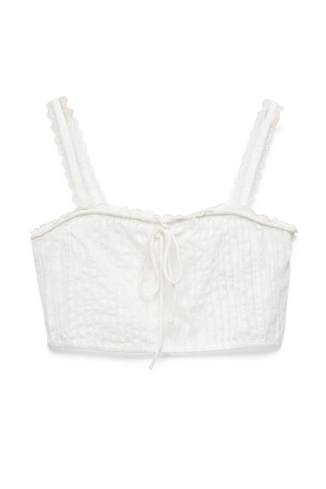White Tie Detail Cotton Top
