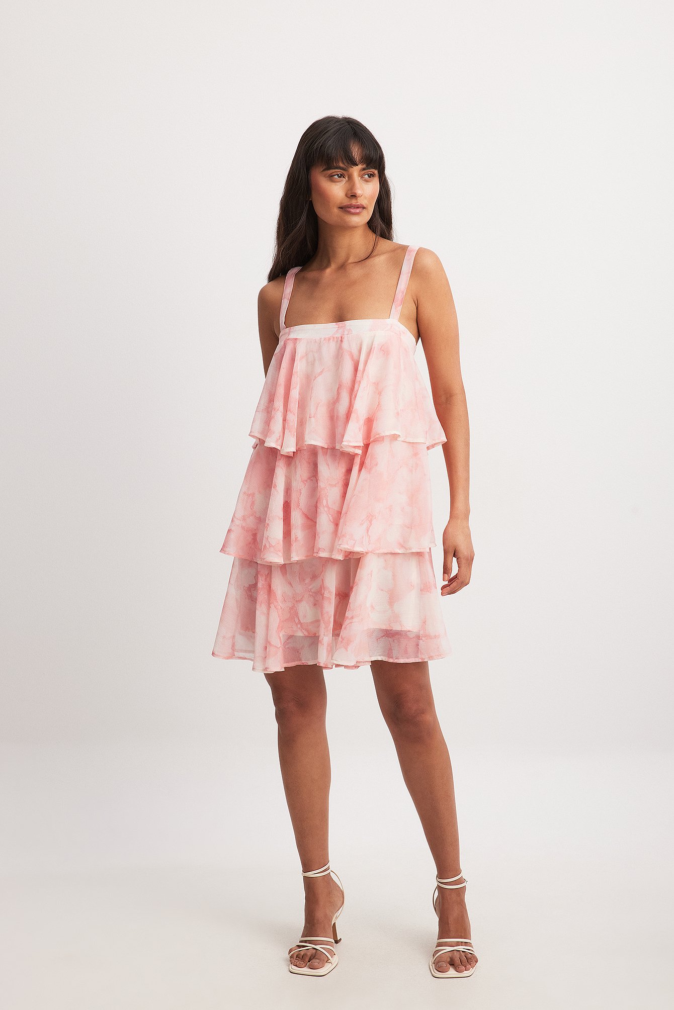 NA-KD Tiered Chiffon Mini Dress - Chiffon Dresses - Pink - EU 40 - NA-KD / NAKD