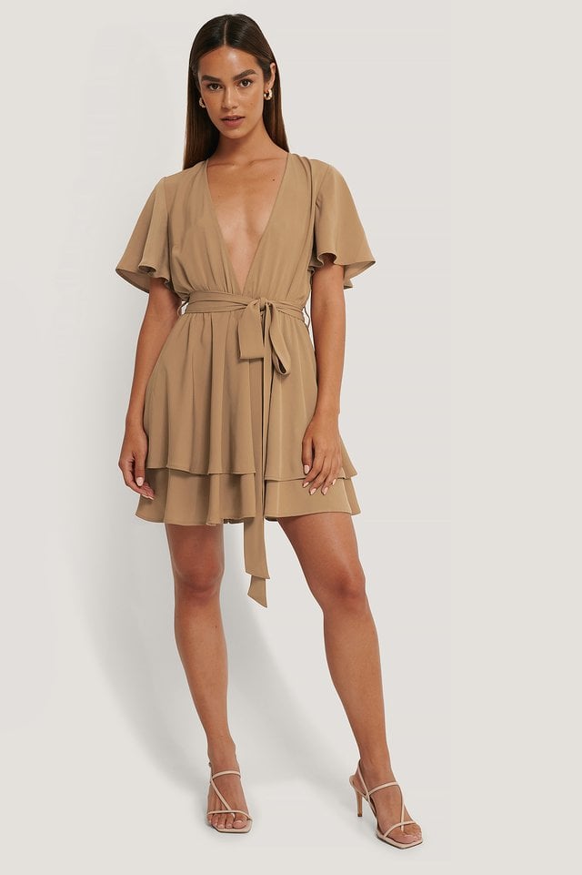 Deep Front Mini Dress Outfit