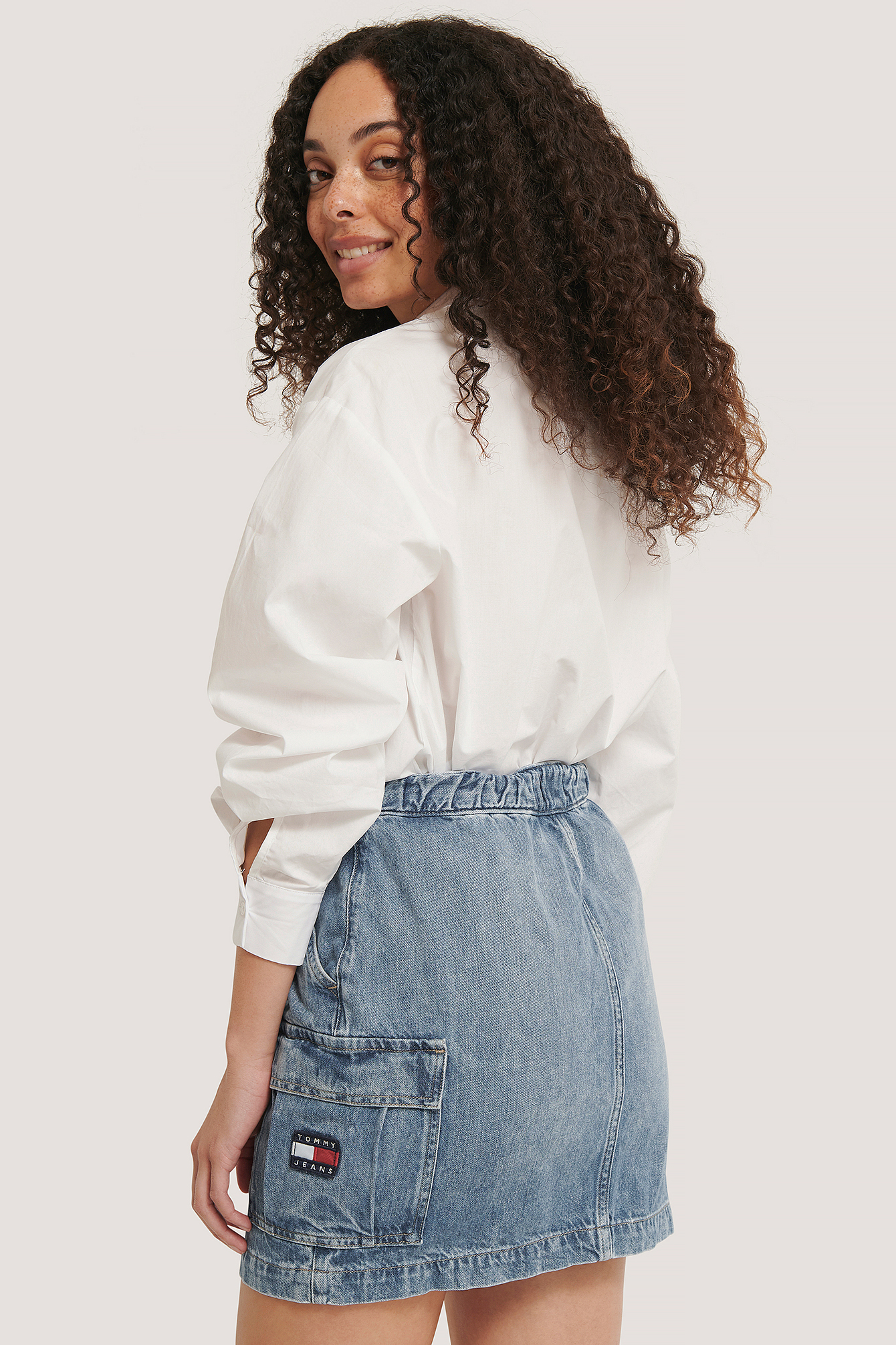 Denim Cargo Skirt Blue | na-kd.com