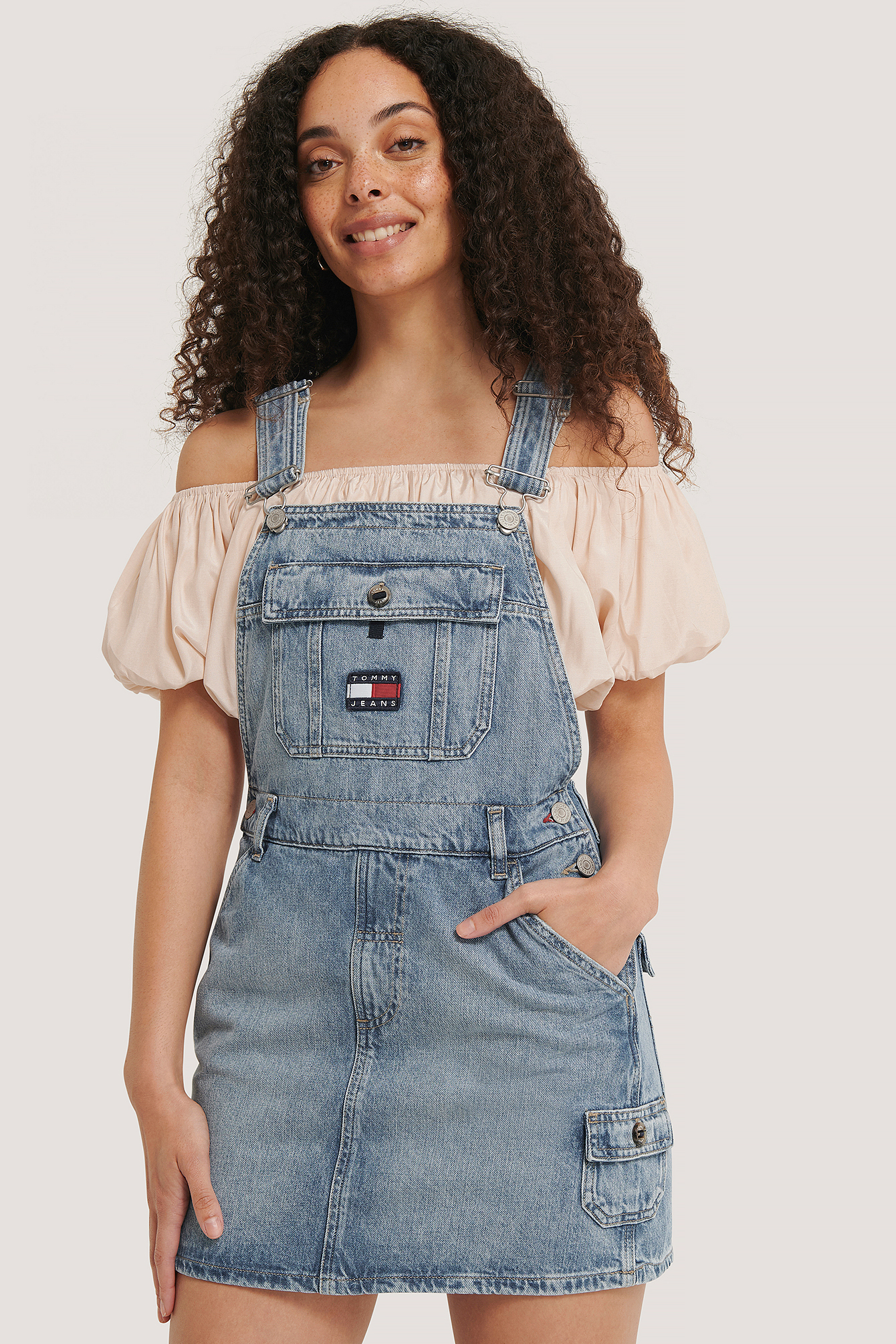 tommy jeans dungaree dress