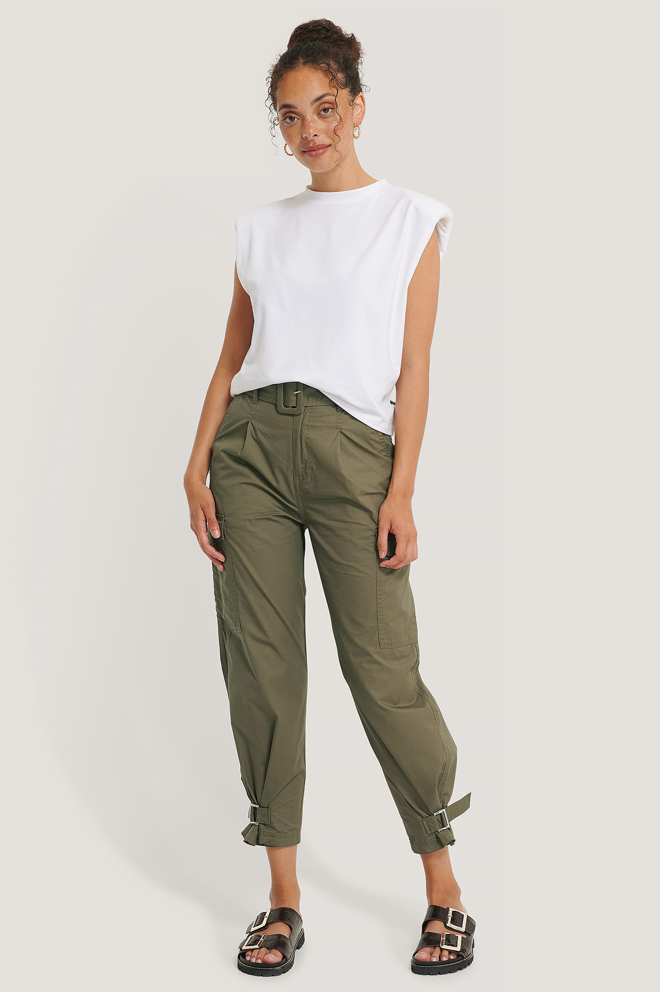 high rise belted pants