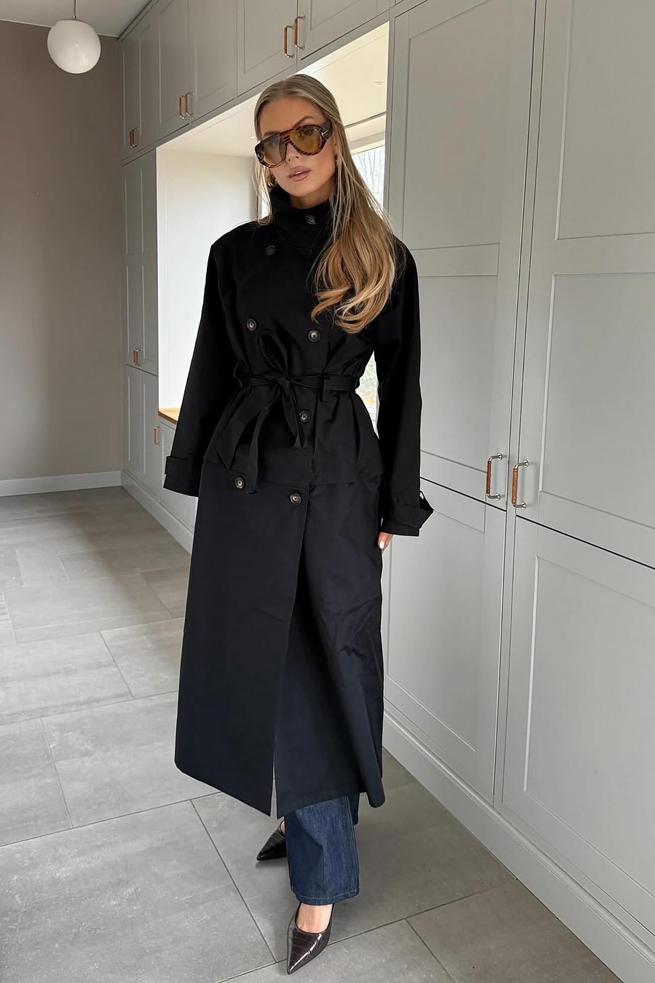 Convertible Long/Short Trenchcoat Black | NA-KD