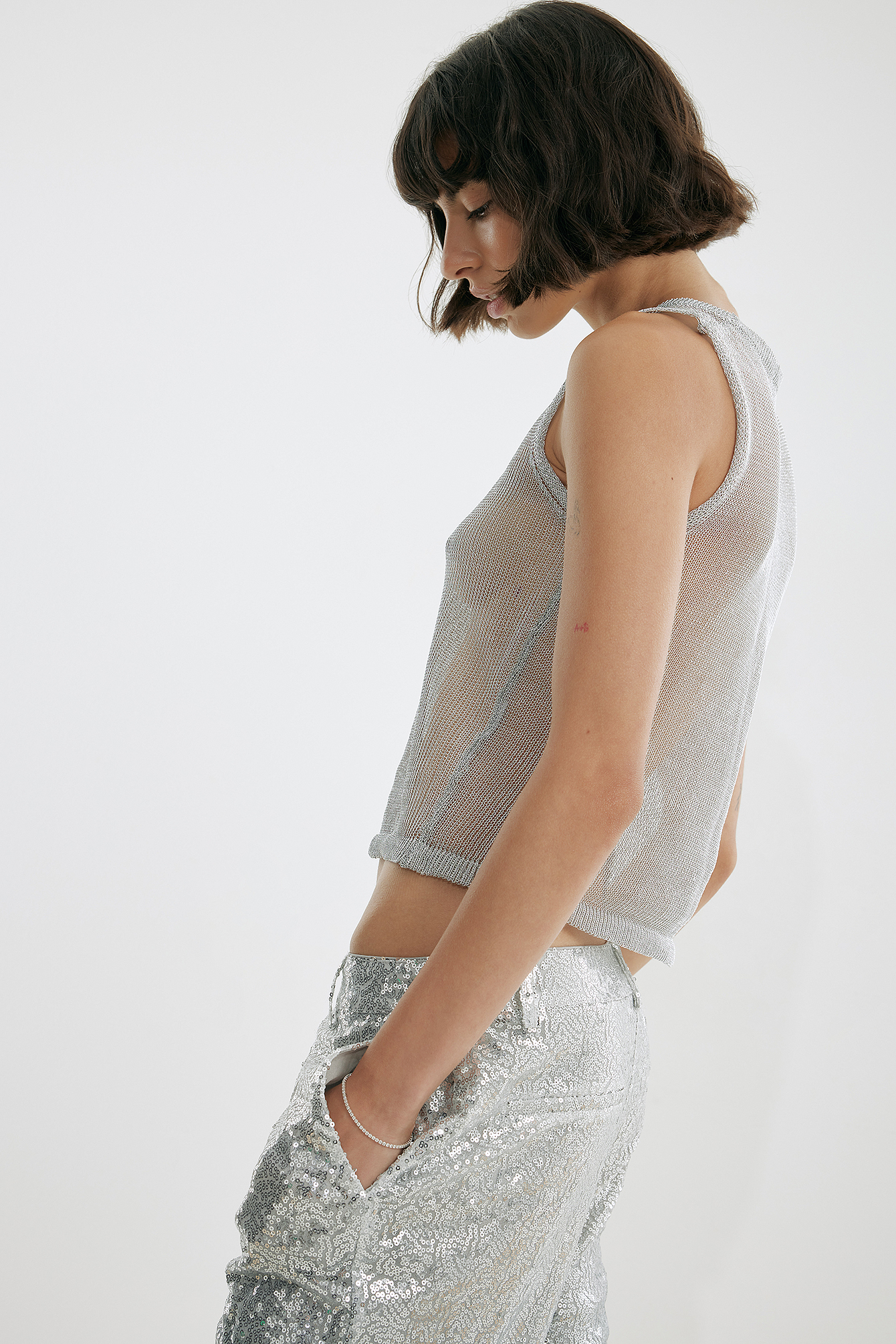 transparent net top