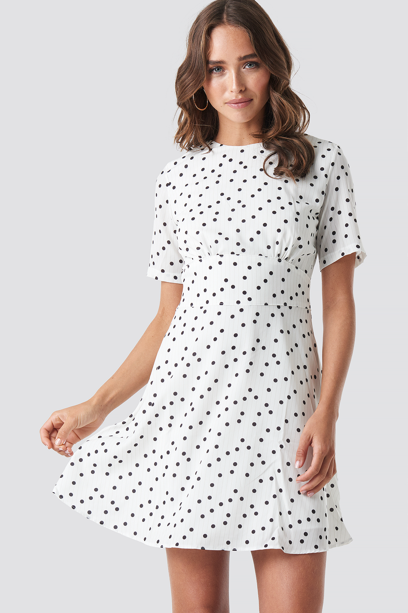 Yol Polka Dot Dress Ecru