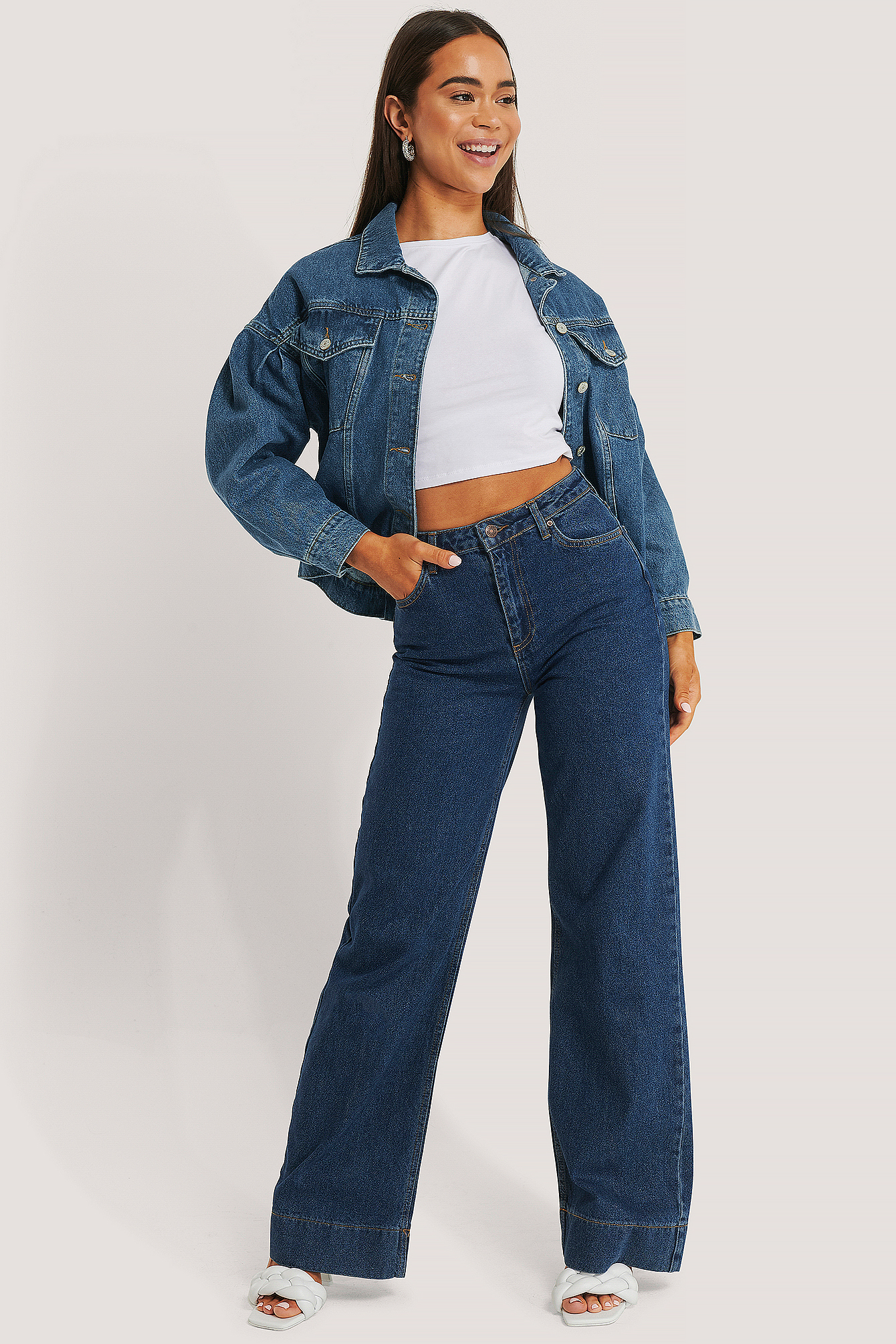 Balloon Sleeve Denim Jacket Blue | na 