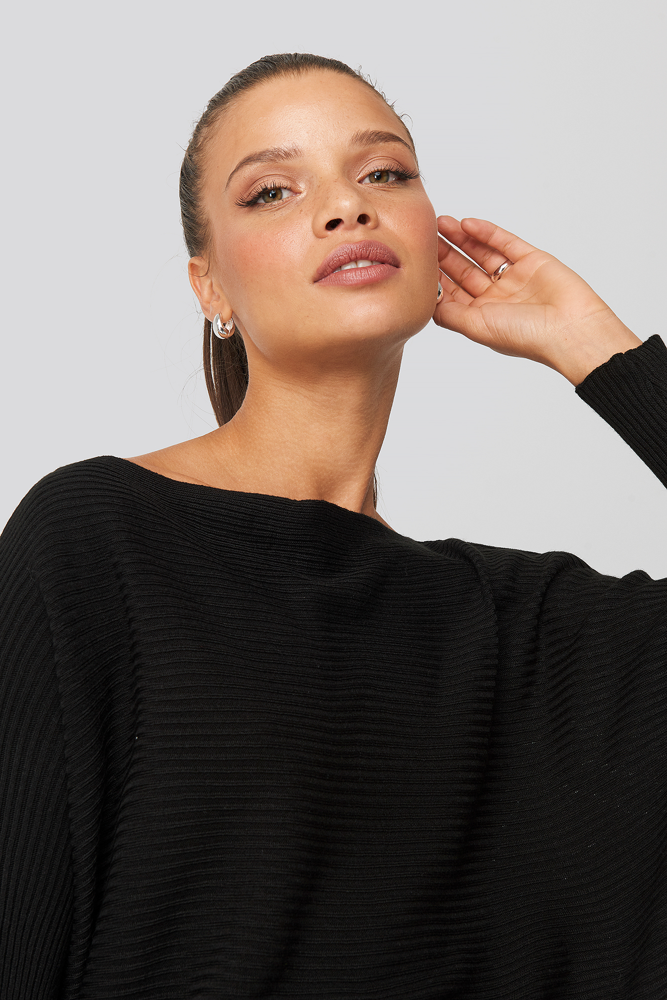 Bat Sleeve Sweater Black | na-kd.com