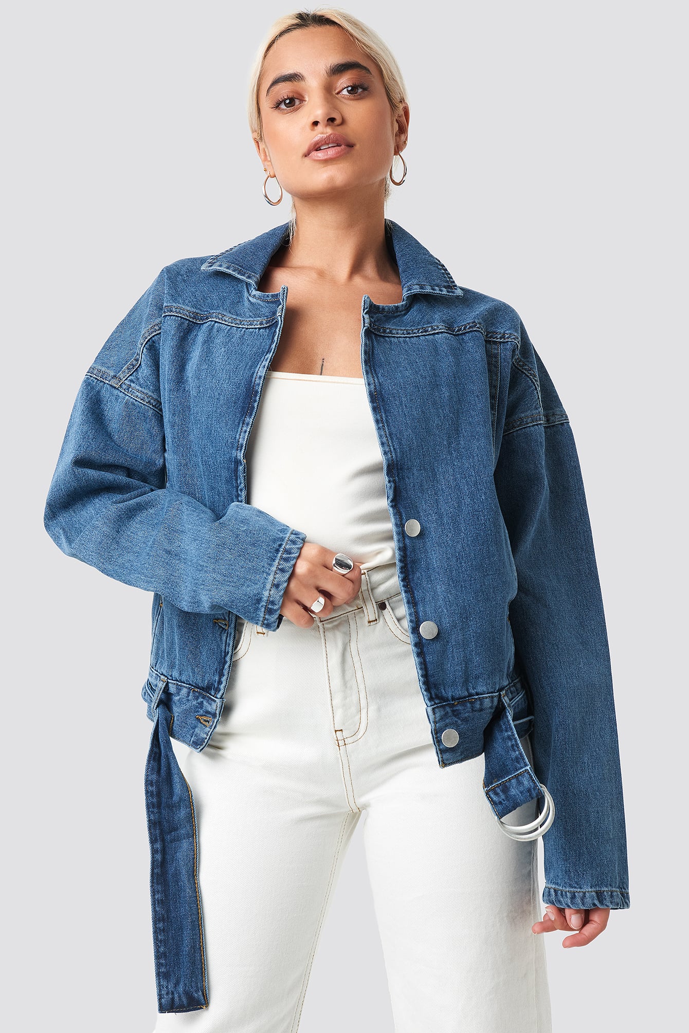 belt denim jacket