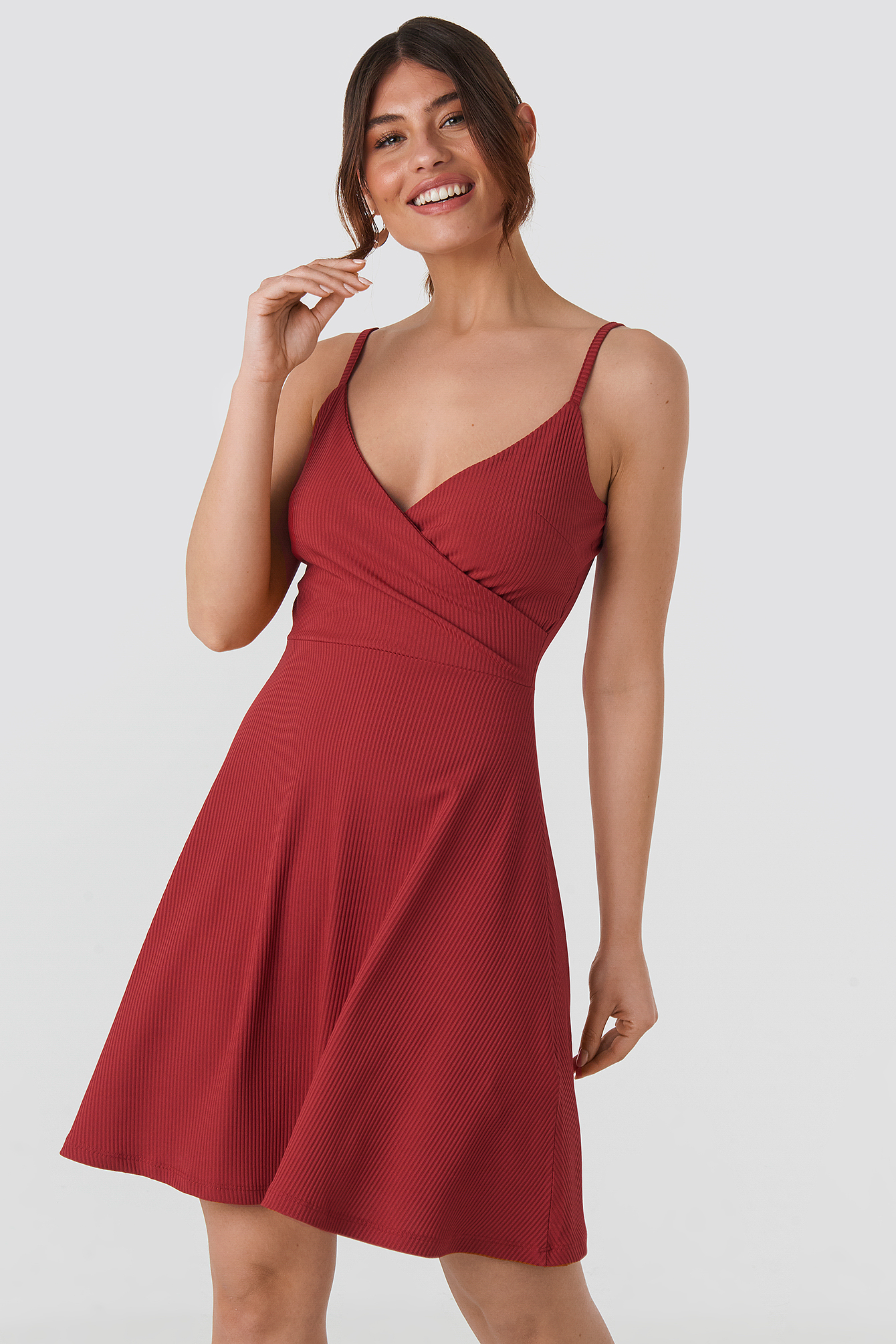Double Breasted Ruched Mini Dress Red | na-kd.com