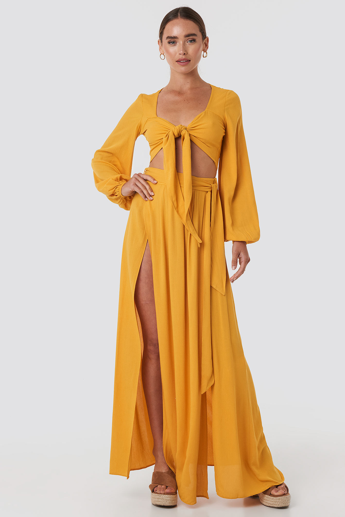 Guipure Viscose Skirt Mustard
