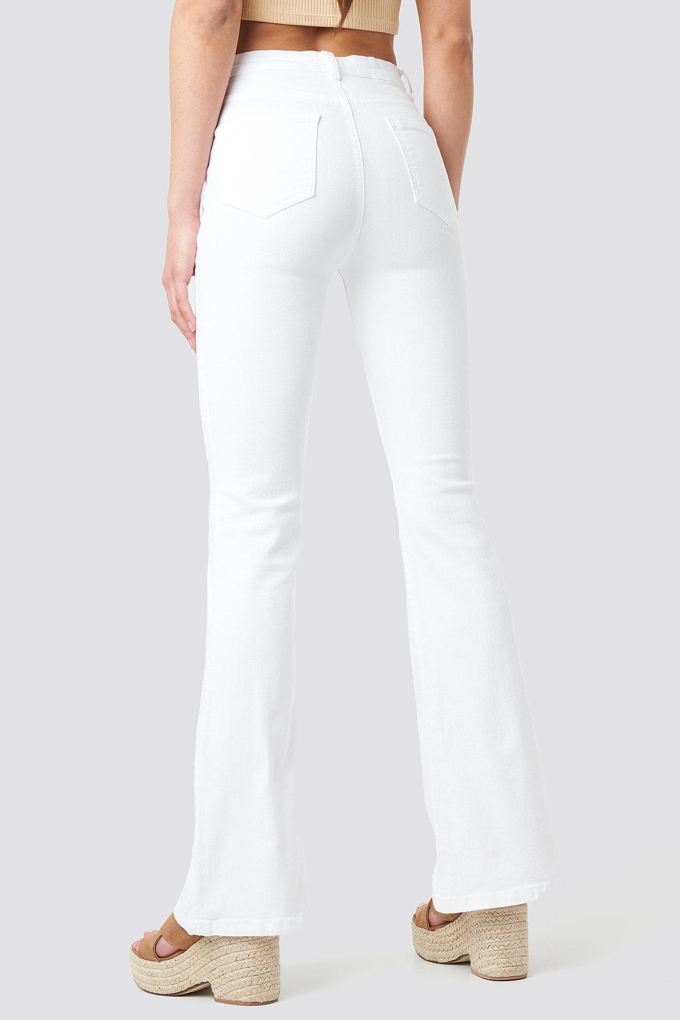 High Waist Flare Jeans White