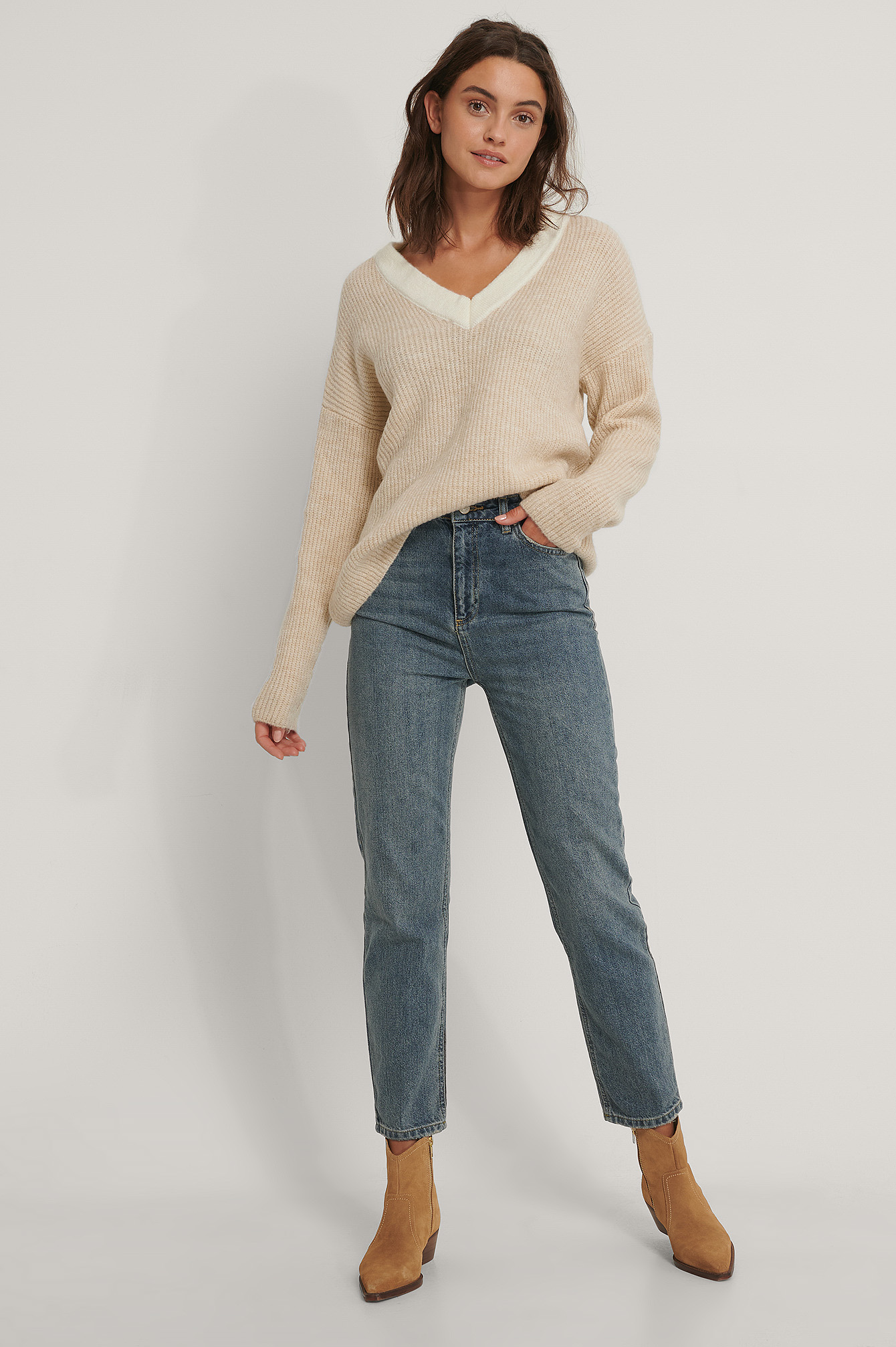 beige mom jeans