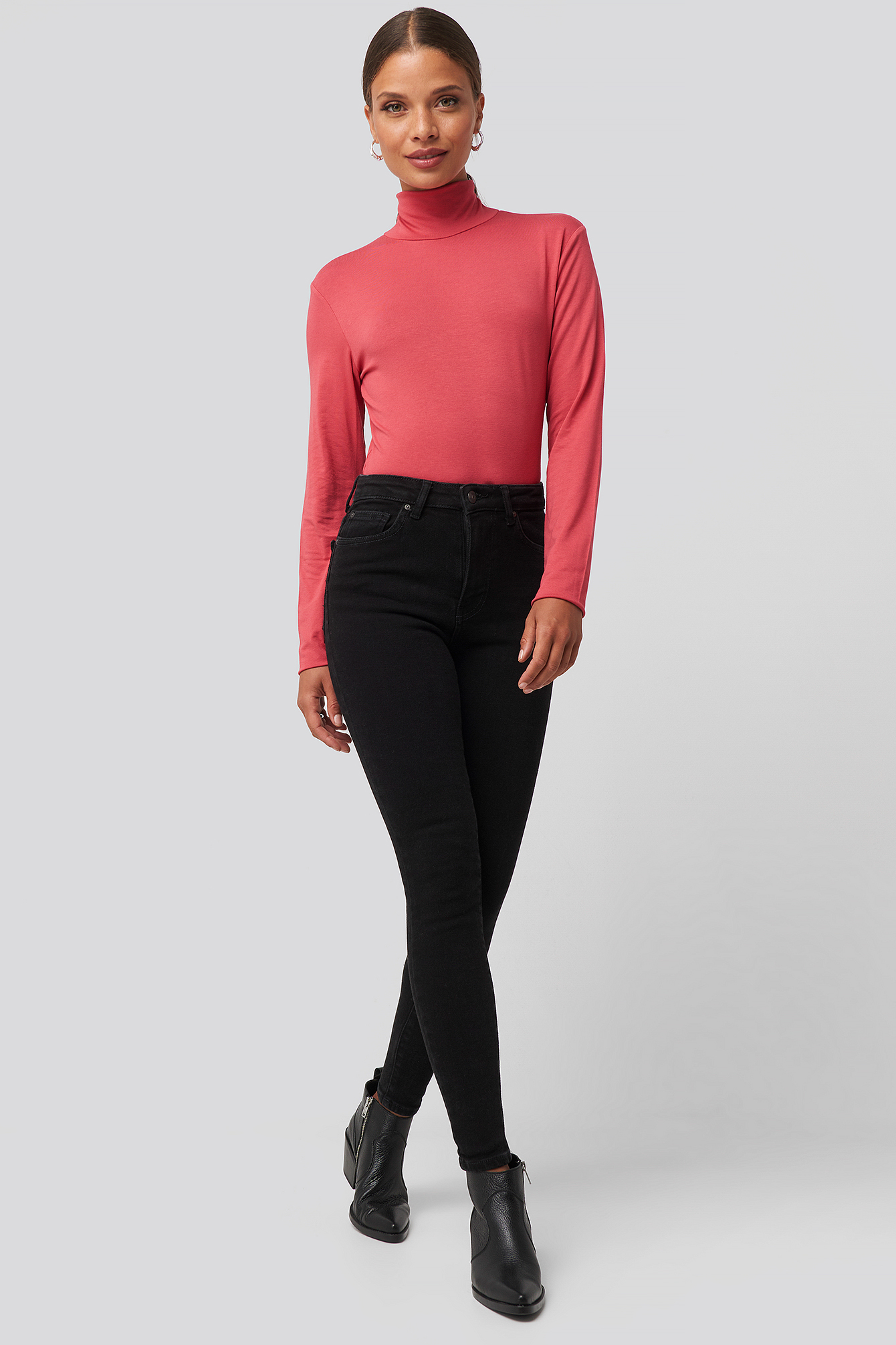 High Waist Skinny Jeans Black