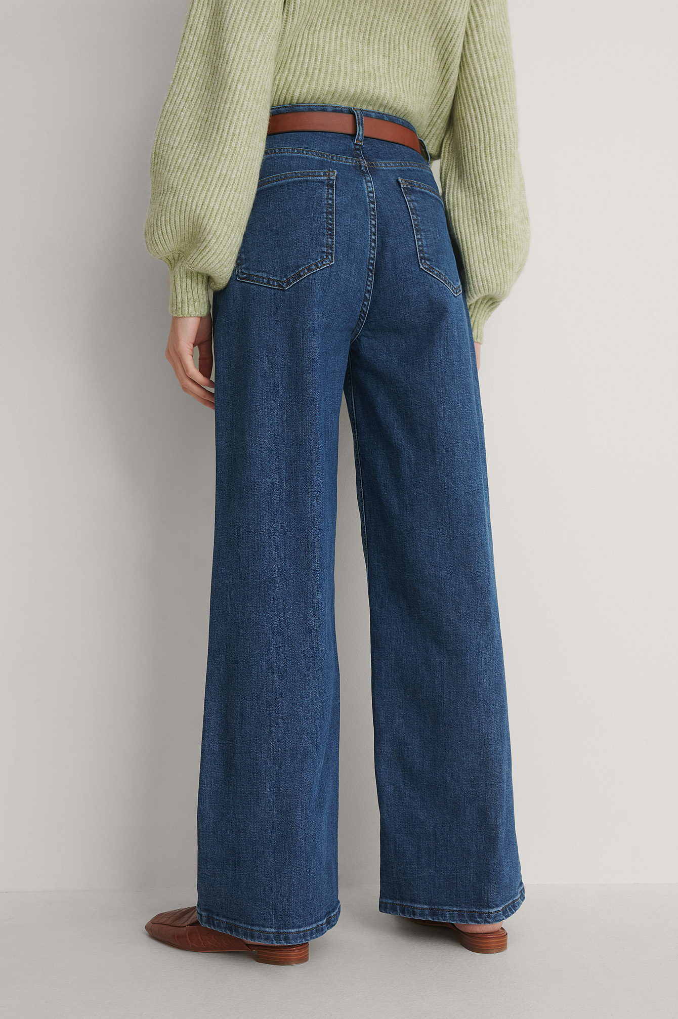 Milla High Waist Wide Jeans Blu | na-kd.com