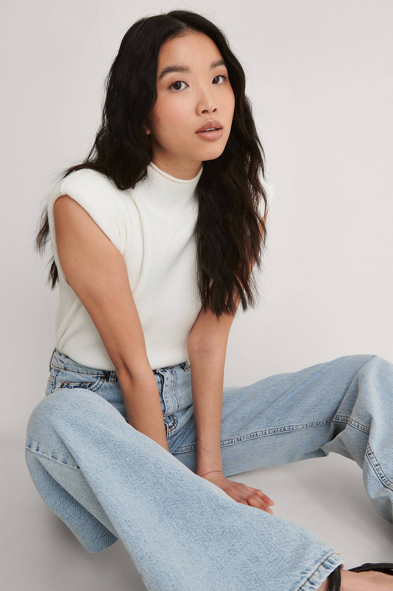 Jeans Ampi A Vita Alta Blu | na-kd.com