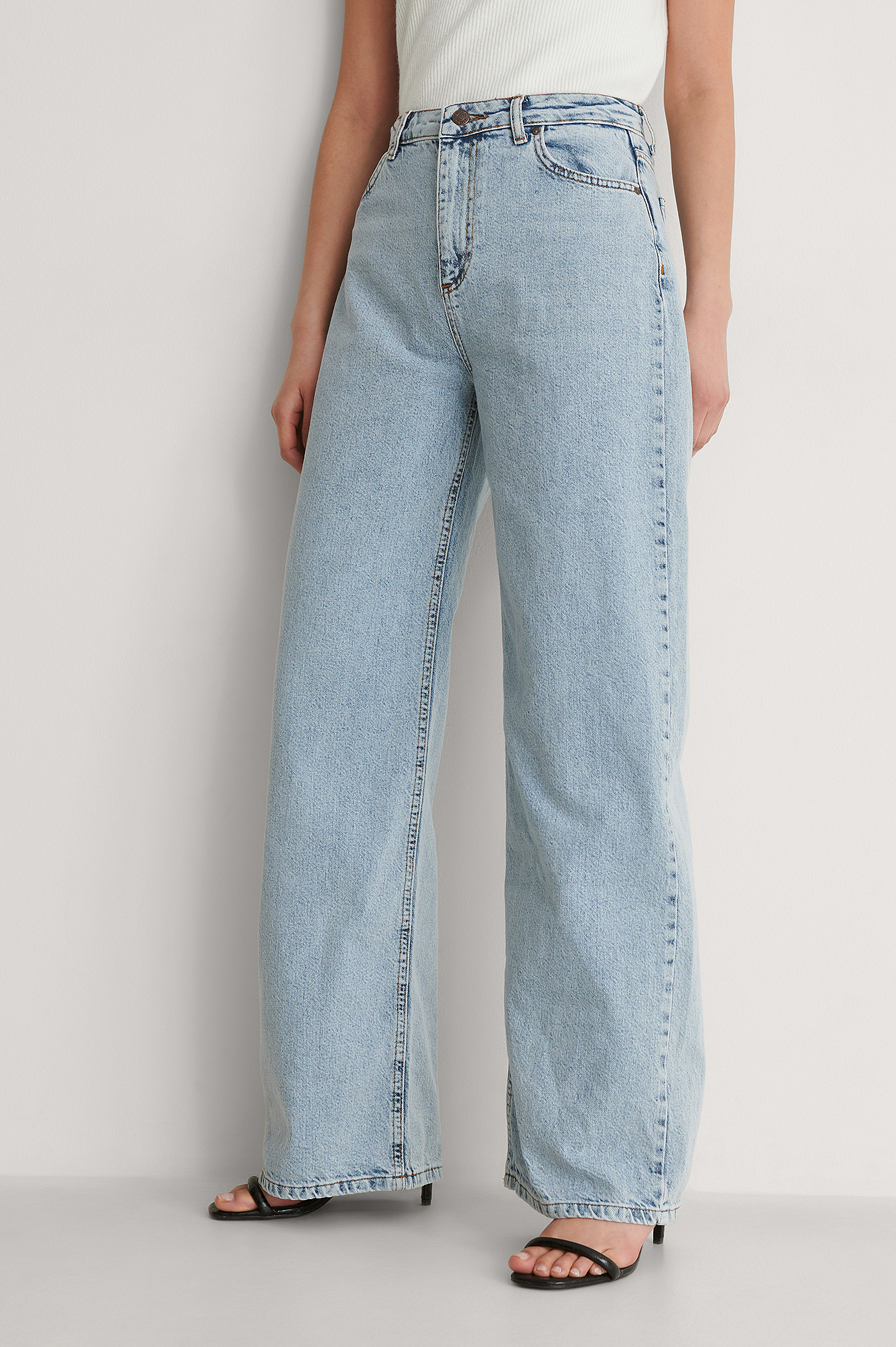 Jeans Ampi A Vita Alta Blu | na-kd.com