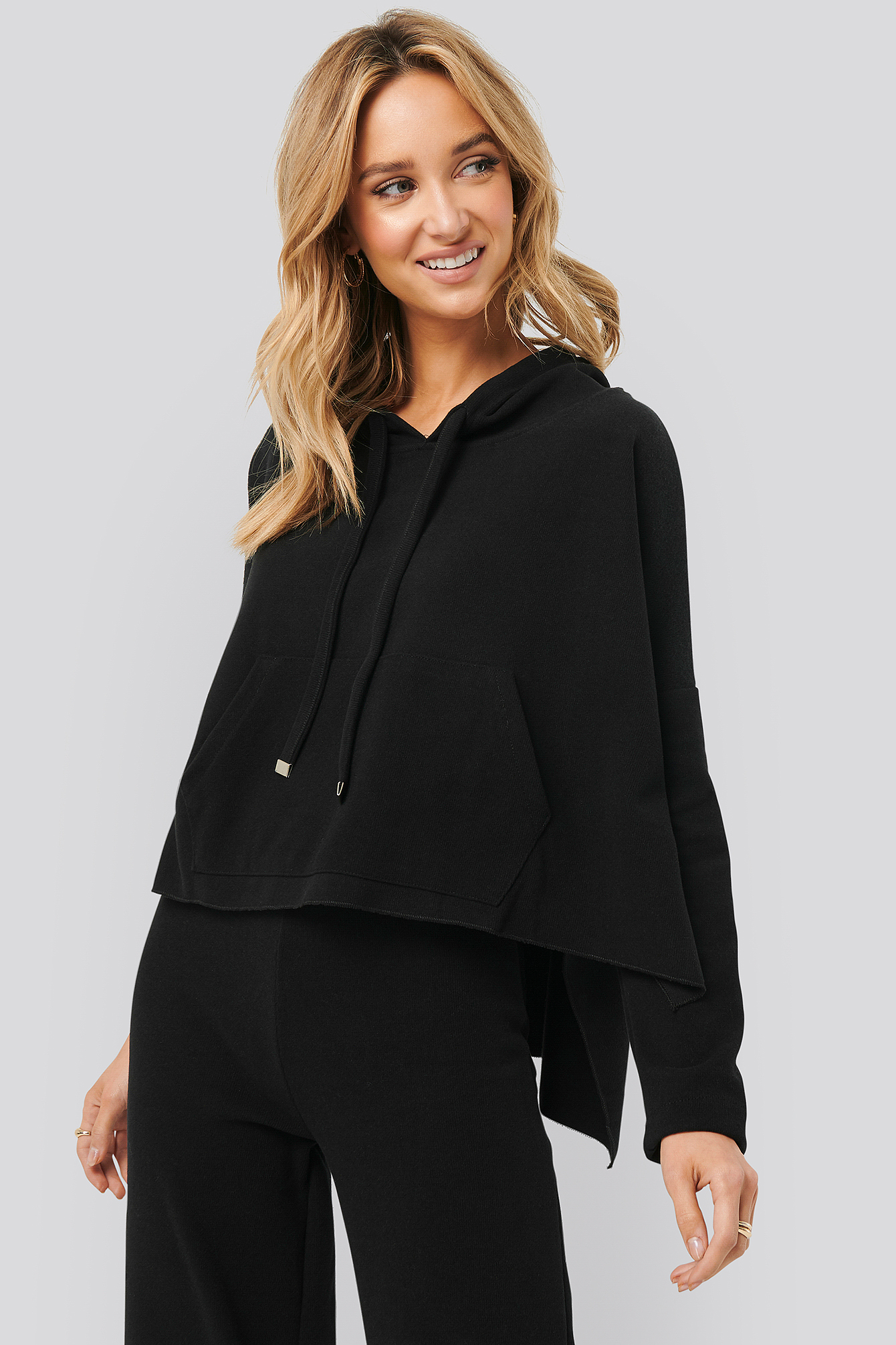 Hooded Knitted Sweatshirt Black