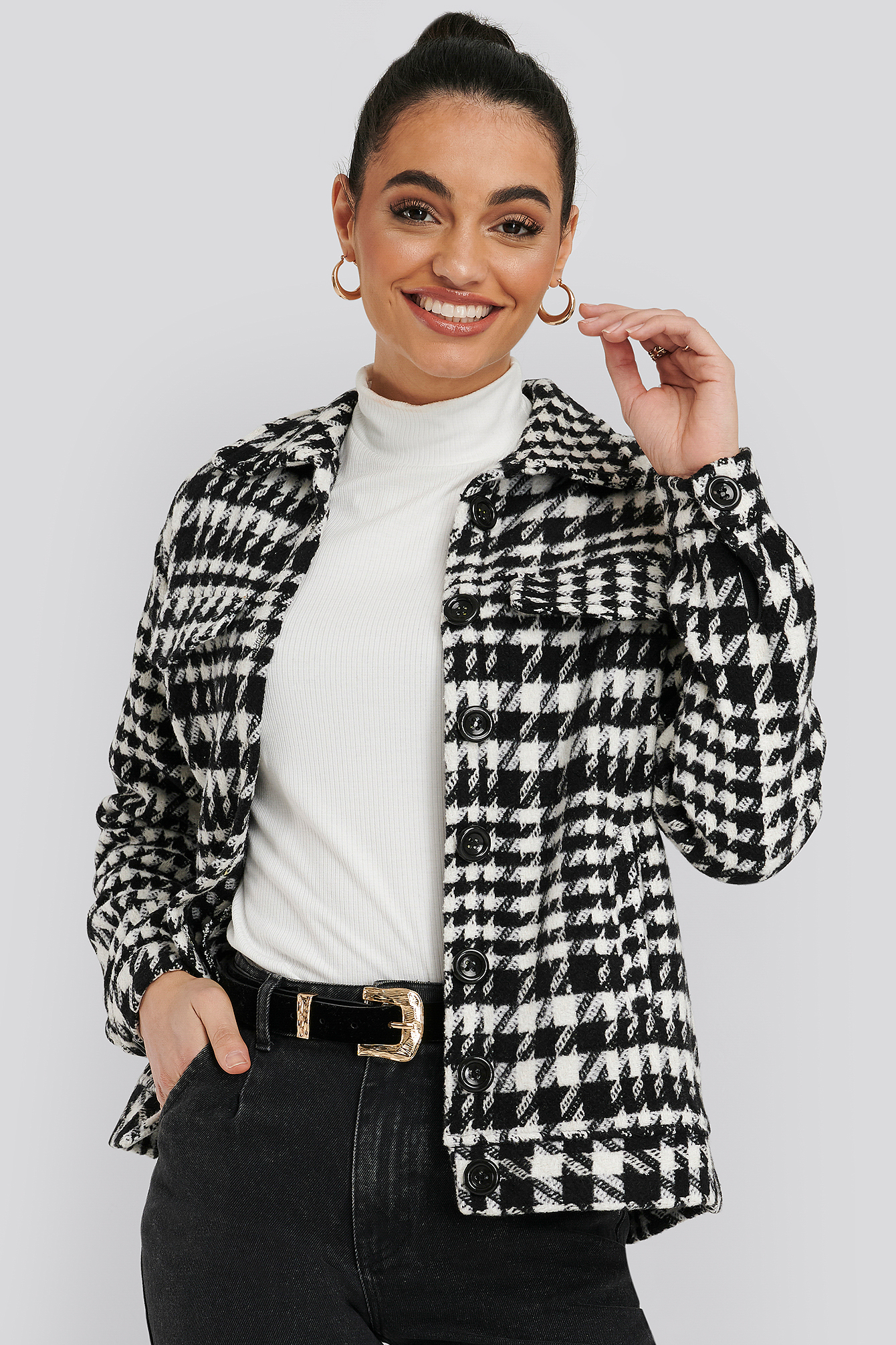 Houndstooth Short Coat Multicolor | na 