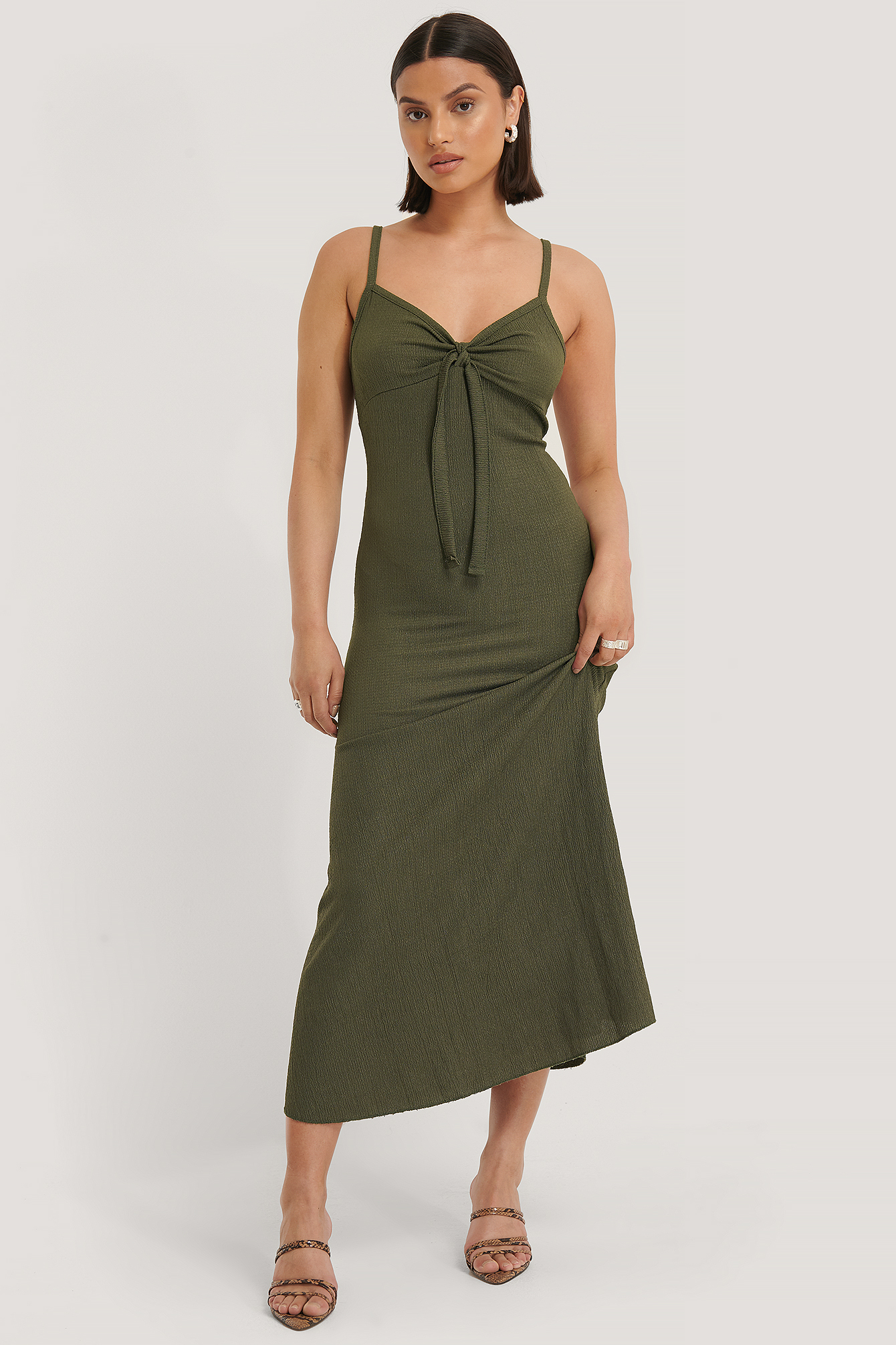 Lane Midi Dress Green | na-kd.com