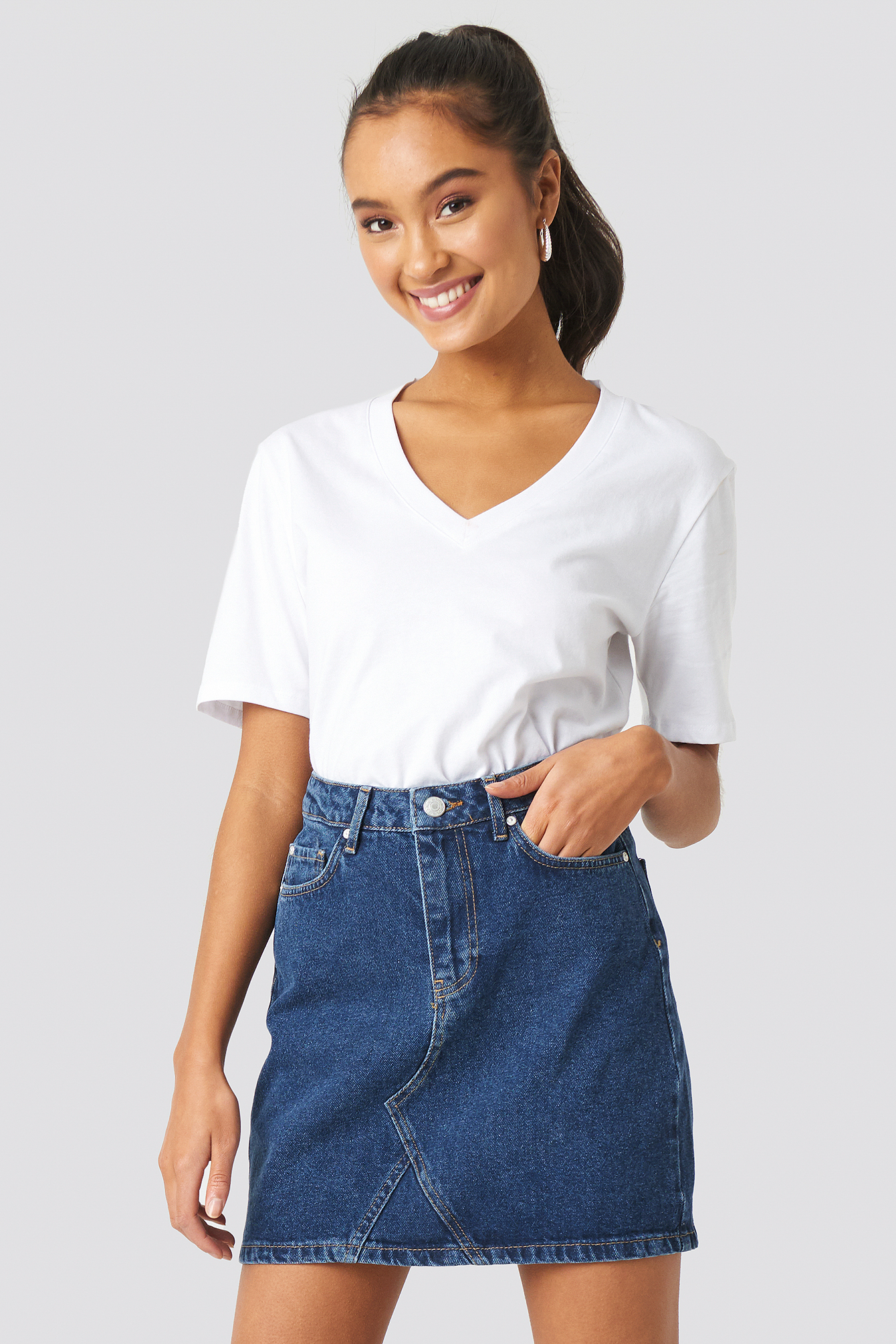 Milla Basic Denim Skirt Blue