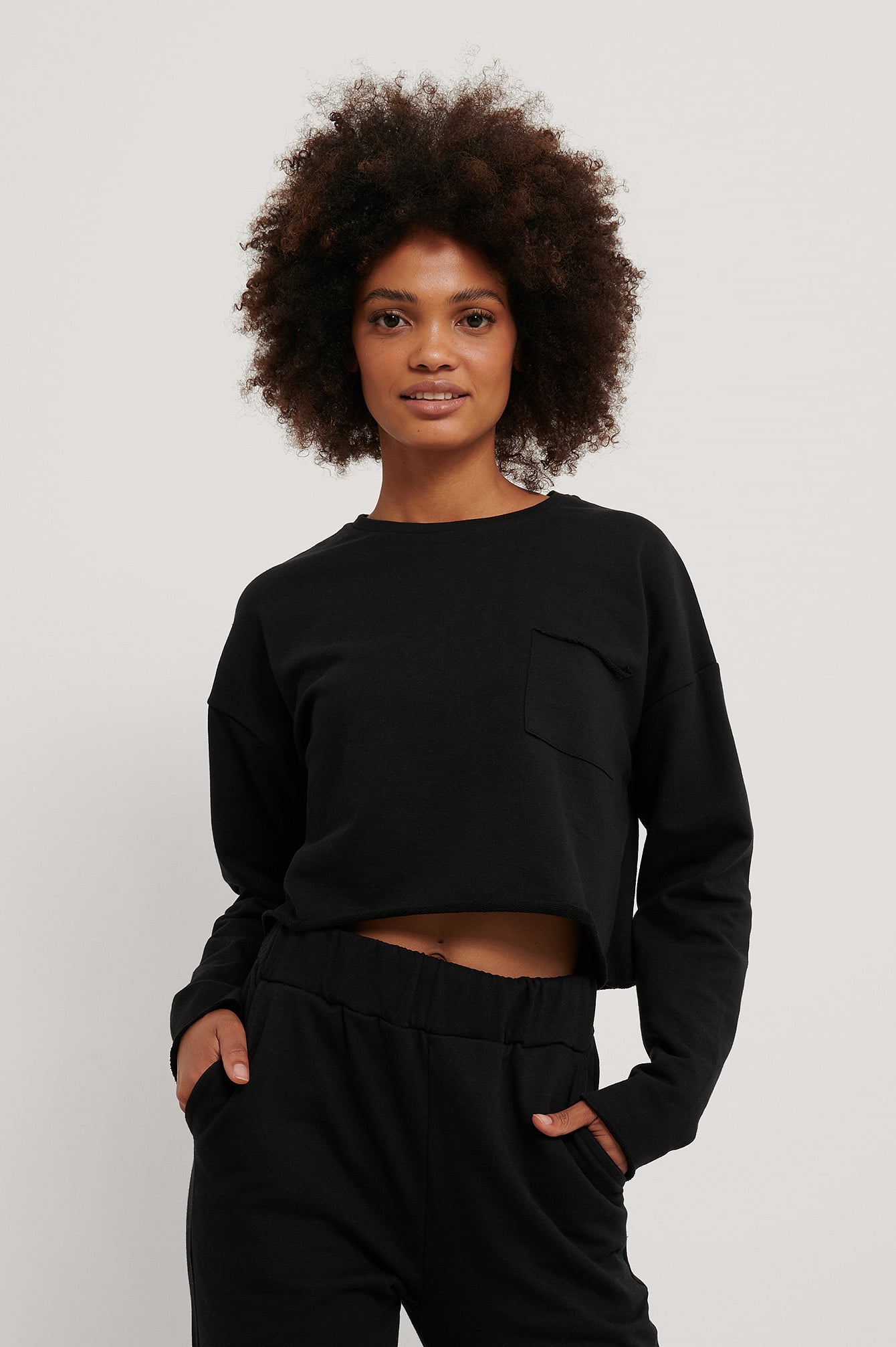 Cropped Sweater Black | na-kd.com