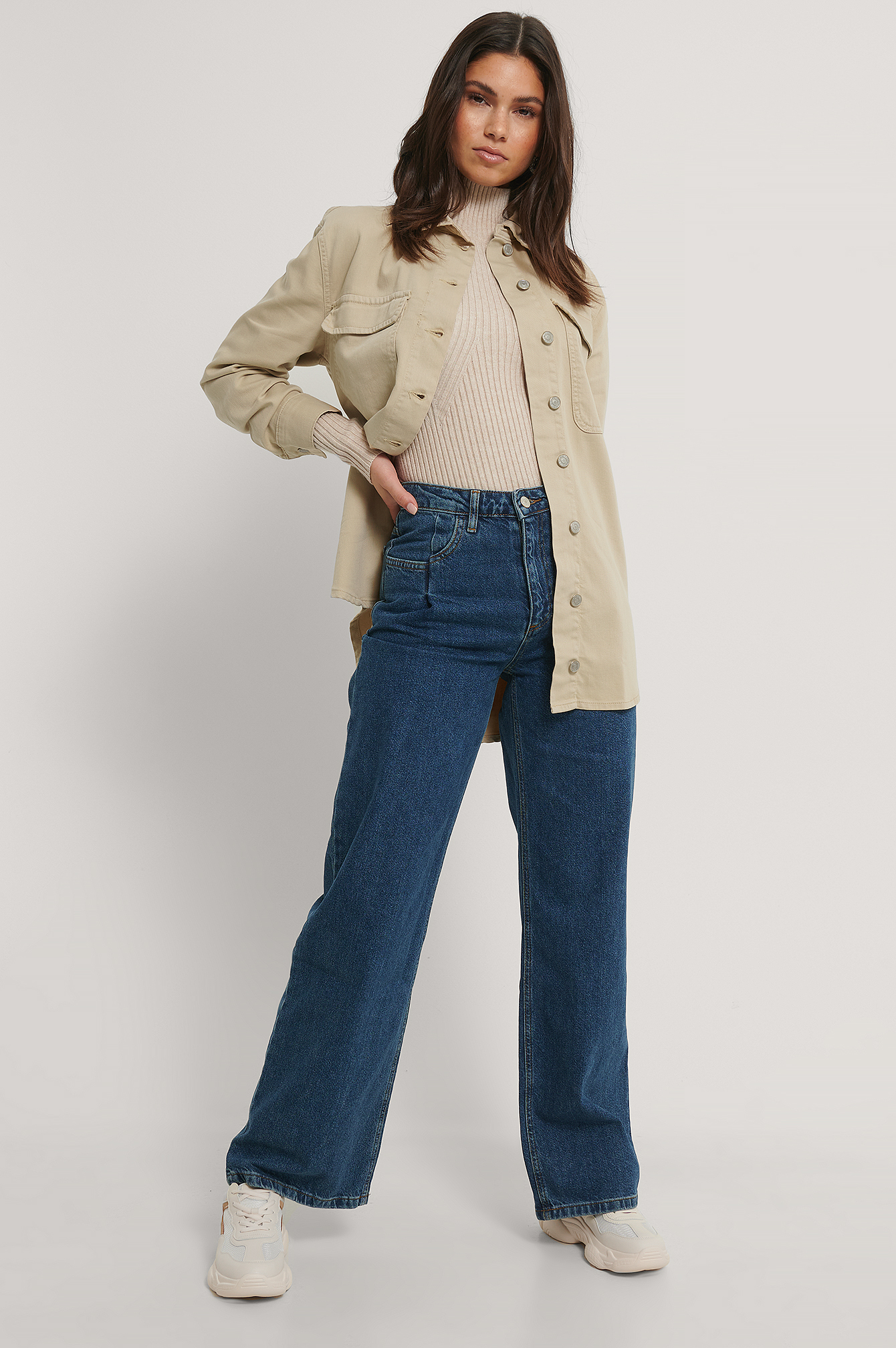 Oversized Denim Jacket Cream