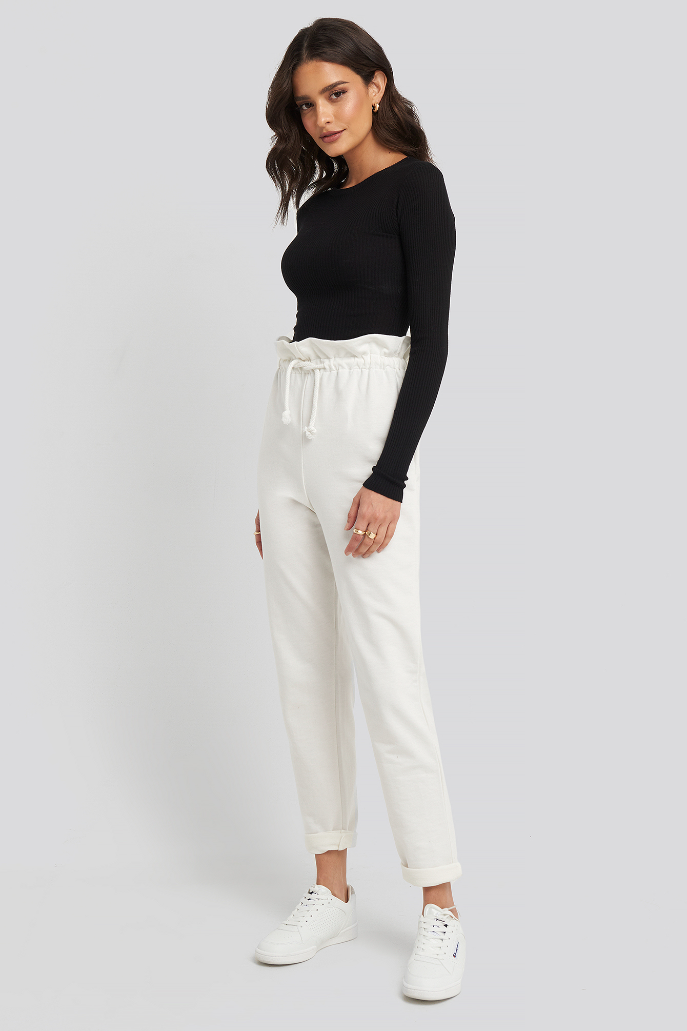 Paperbag Waist Pants White
