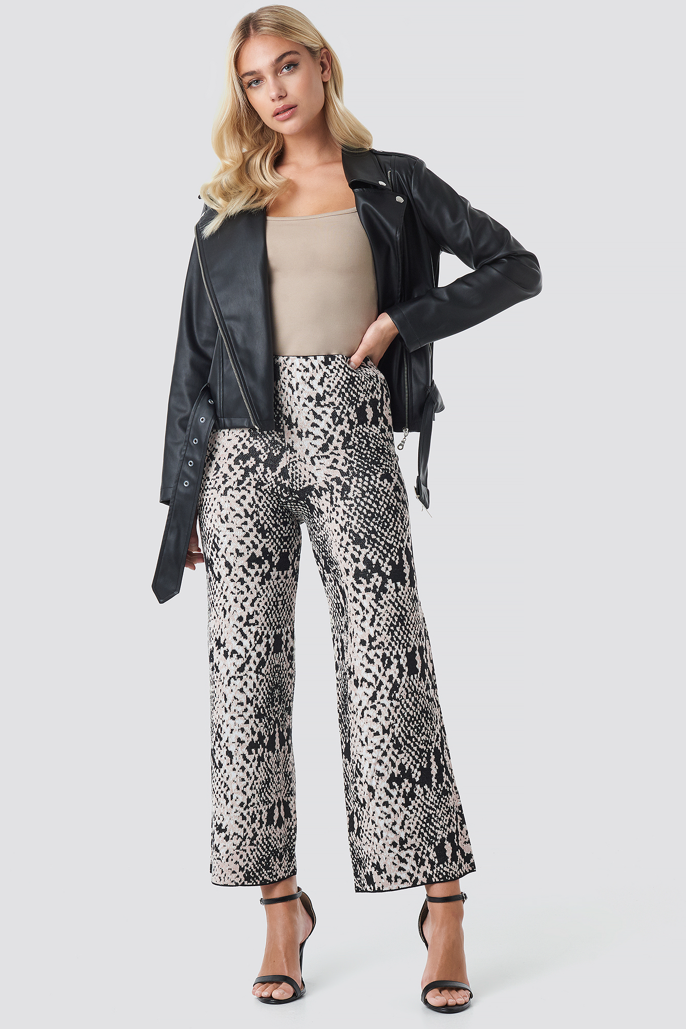 Snake Patterned Pant Mink