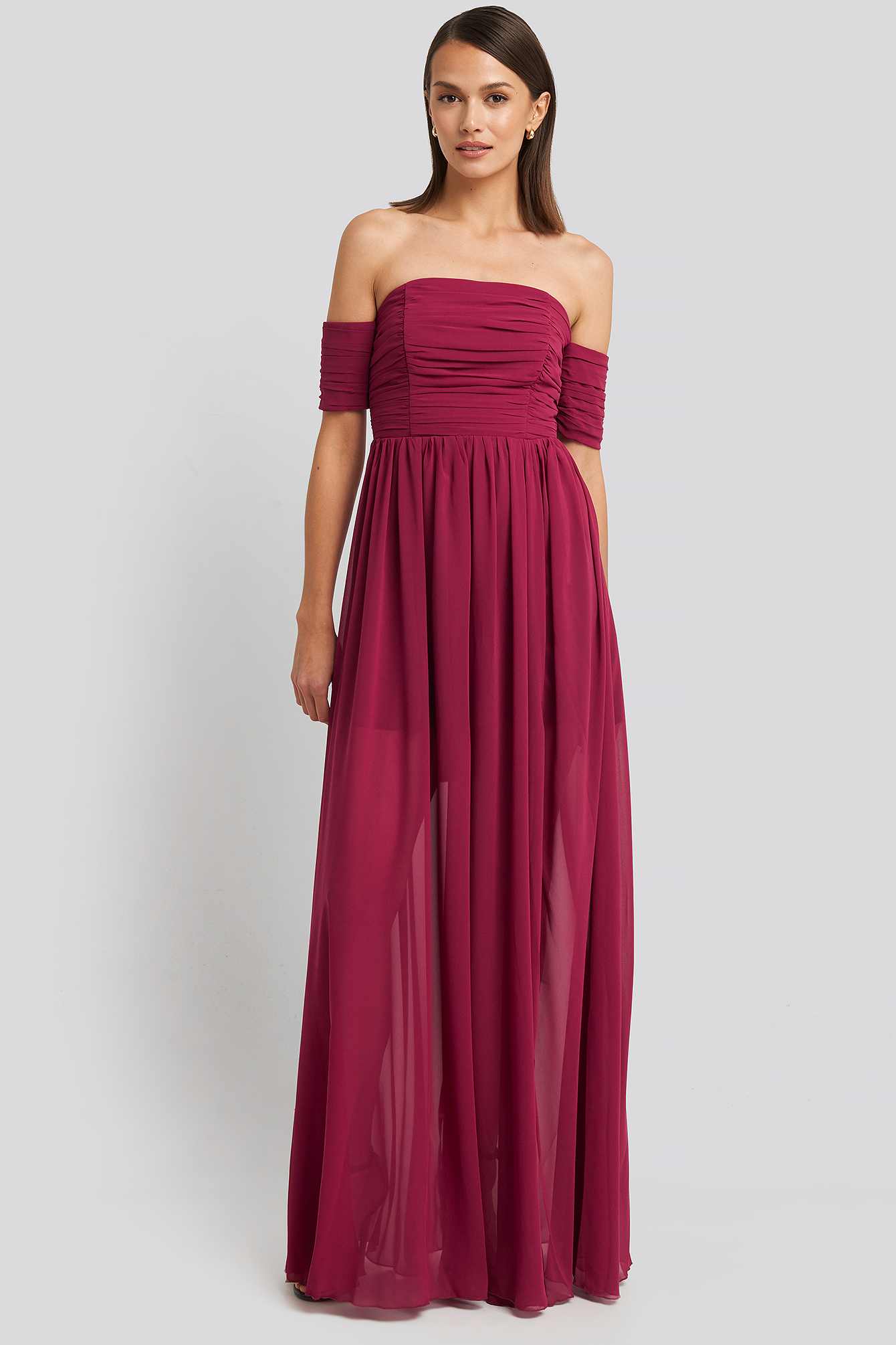 Strapless Evening Dress Fuchsia