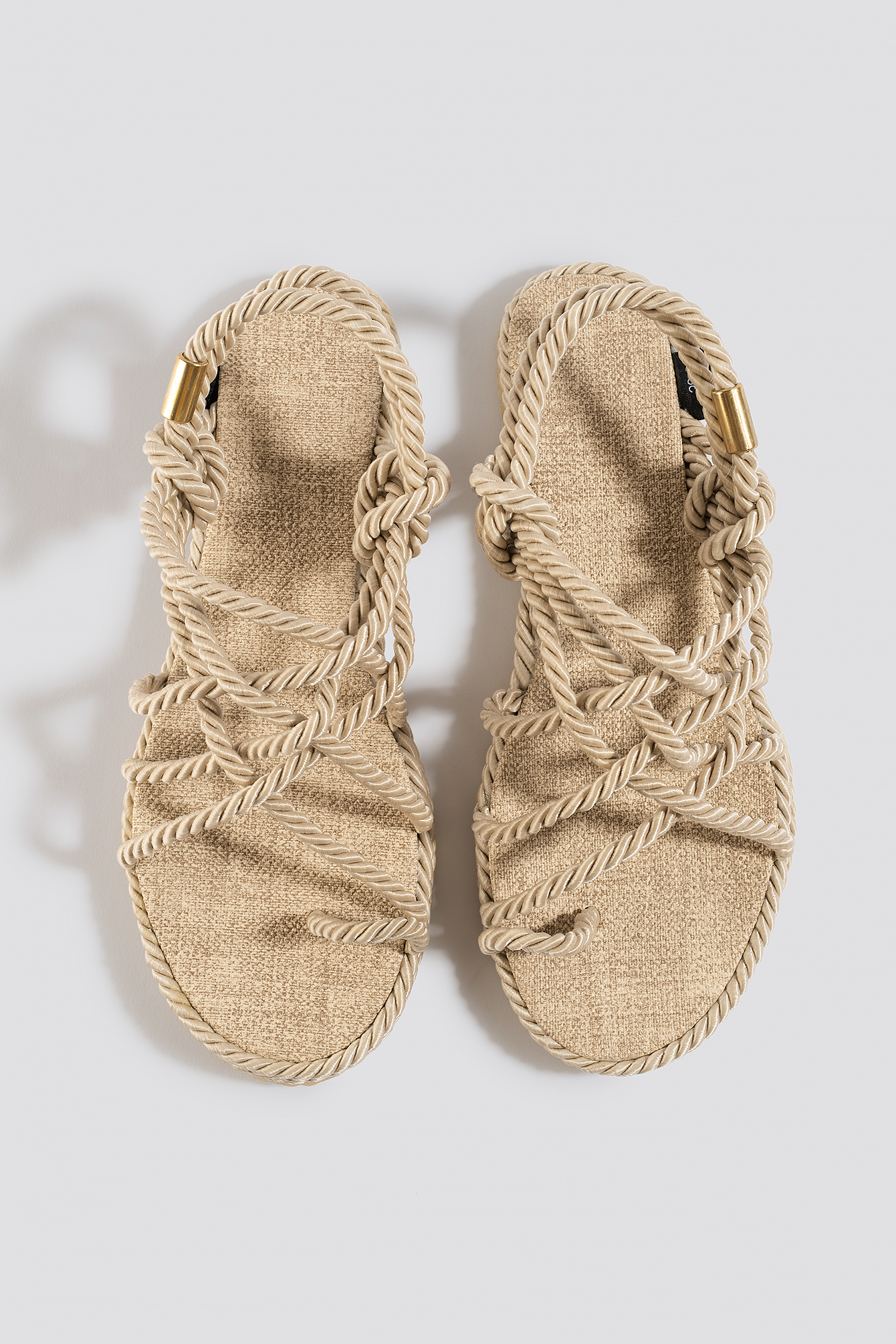 Straw Sandals Beige