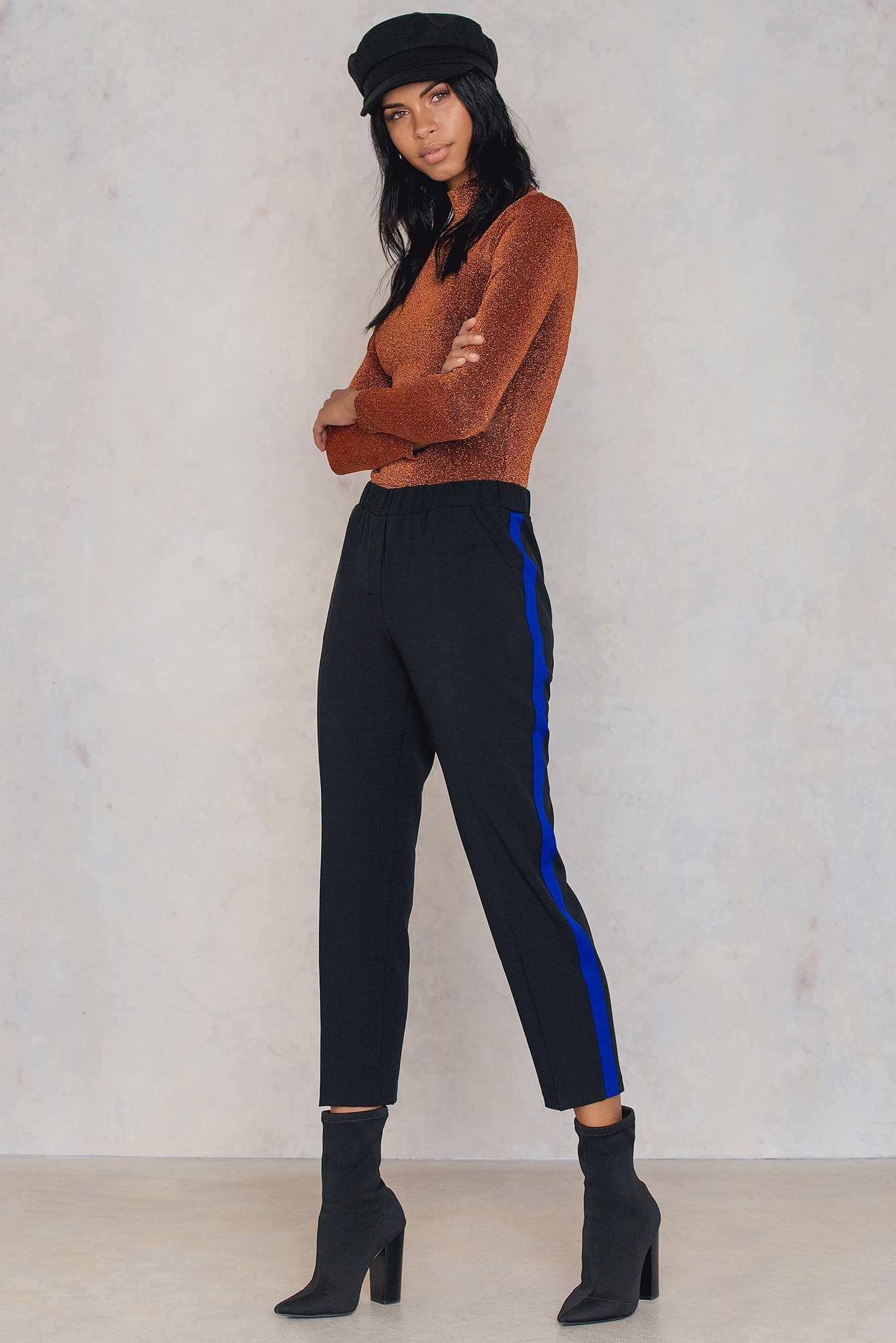 striped ankle pants