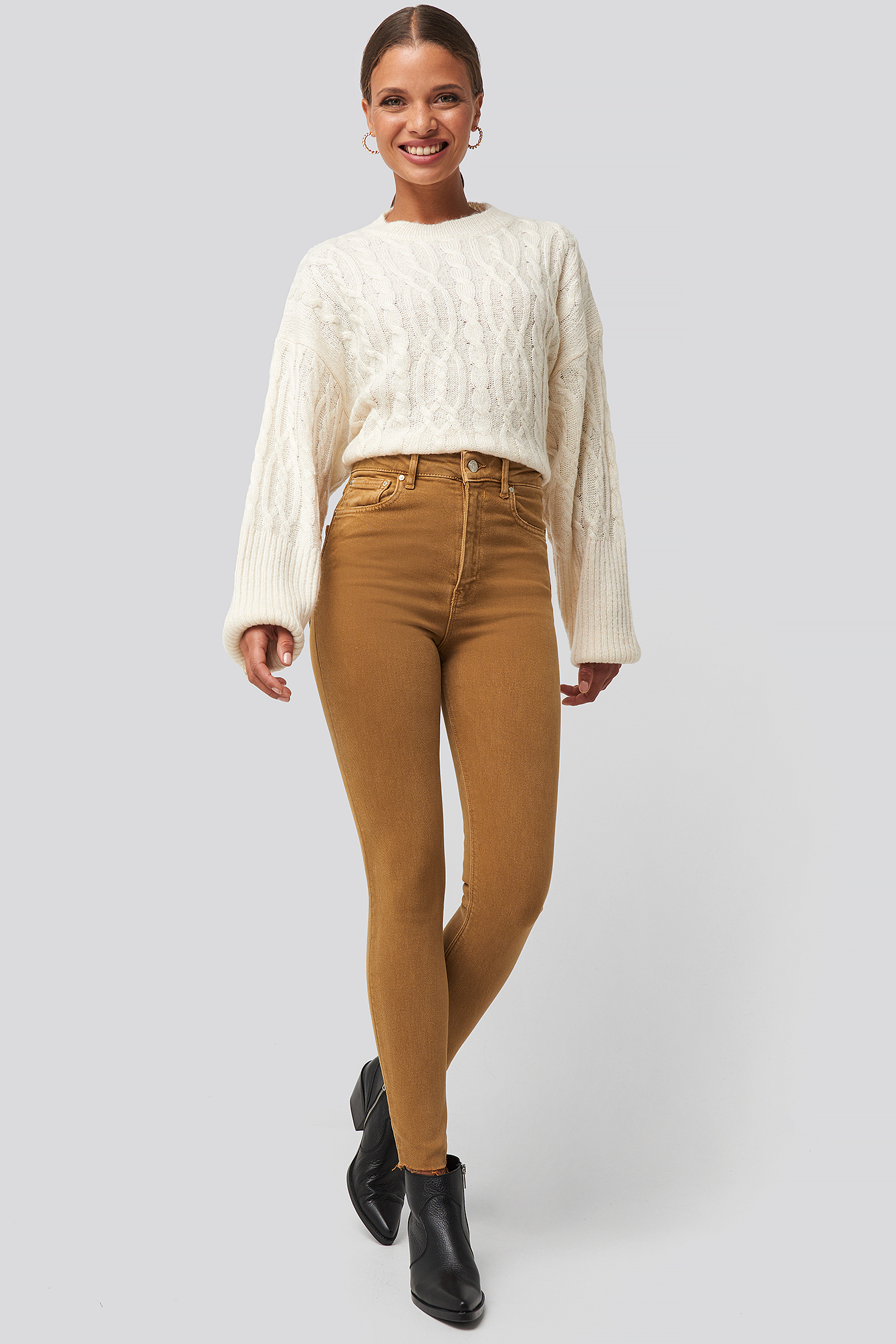 Tobacco High Waist Skinny Jeans Tobacco