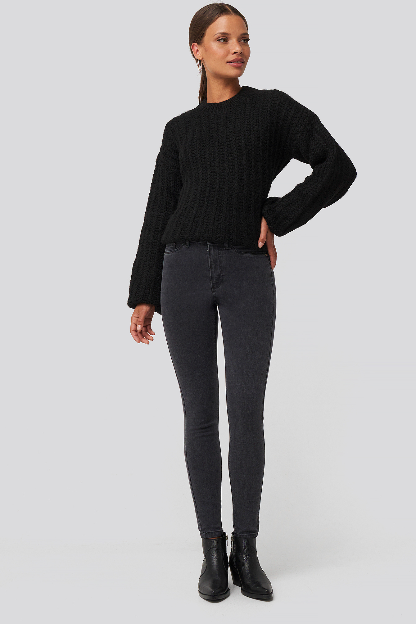 Yol High Waist Jeggings Anthracite