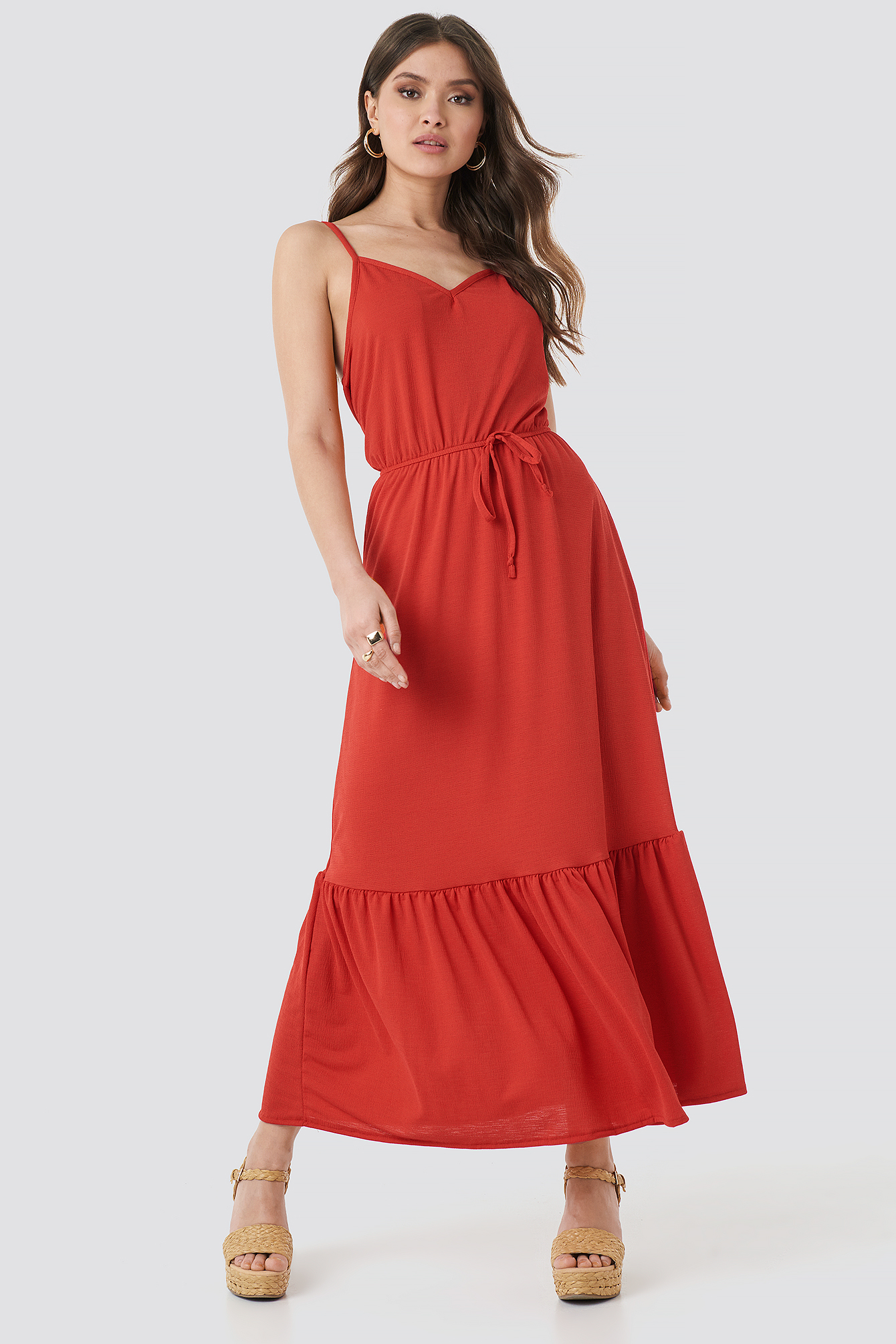 Tulum Maxi Dress Red | na-kd.com