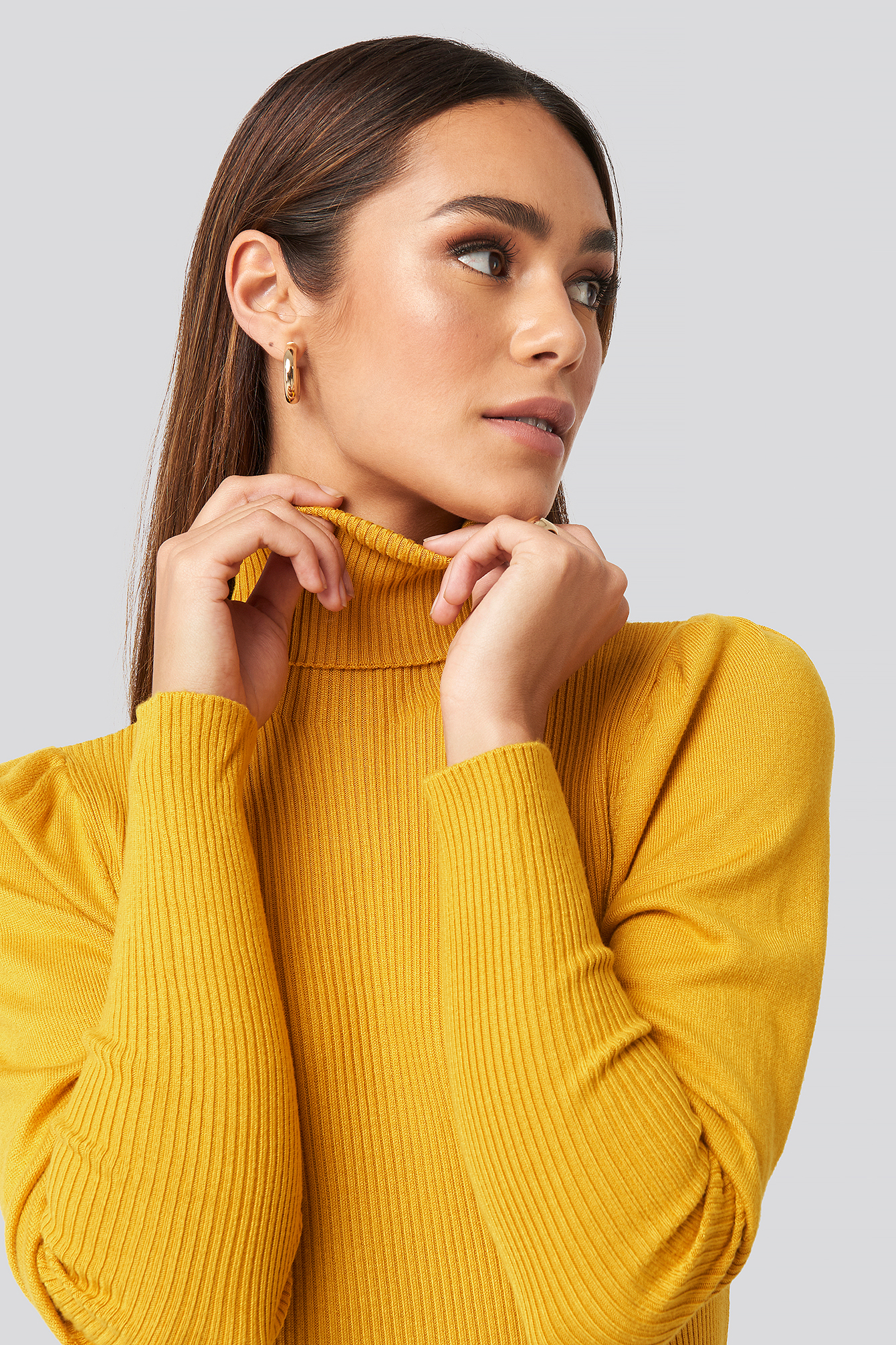 Turtleneck Sleeve Detailed Sweater 