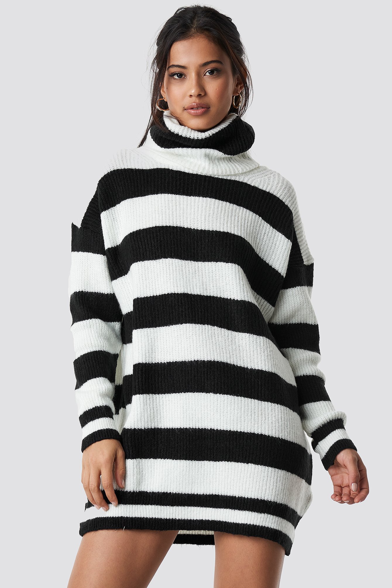 Trendyol Turtleneck Striped Sweater - Black,White,Multicolor Trendyol Mehrf...