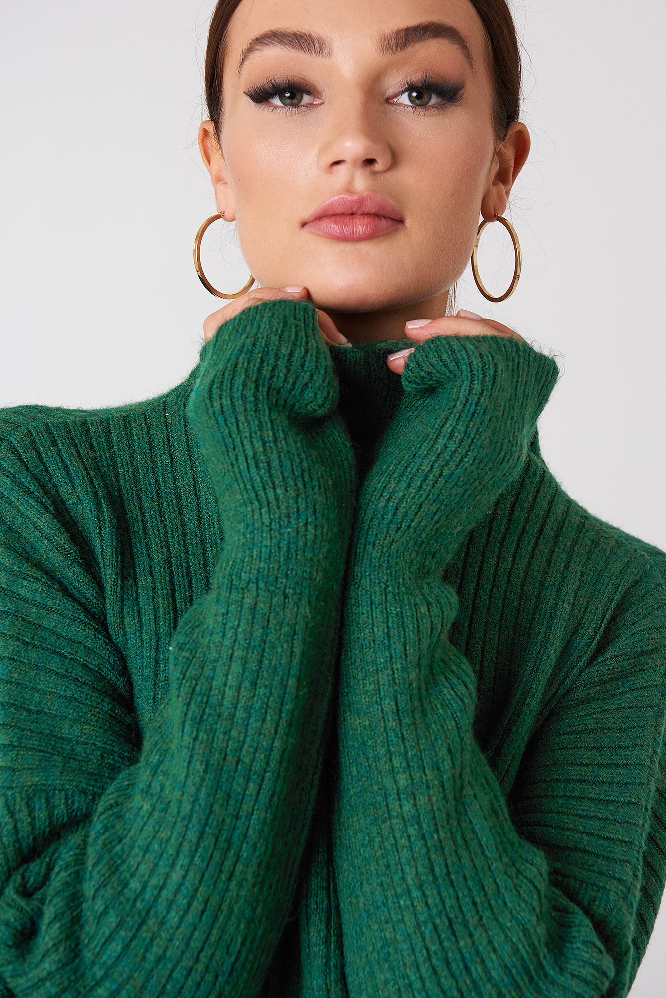 Green Vertical Collar Sweater